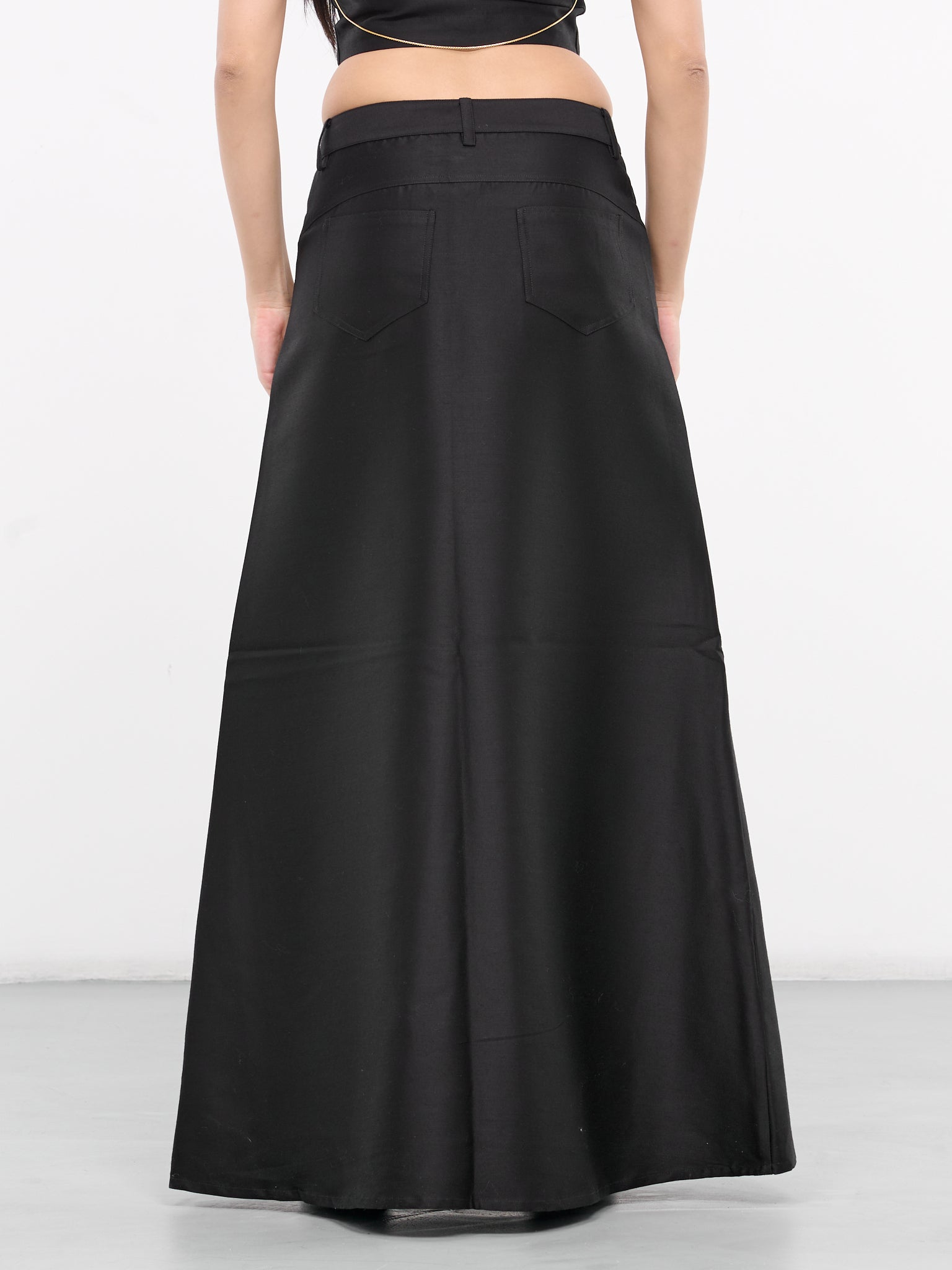 A-Shape Long Skirt (SK-14BK-BLACK)