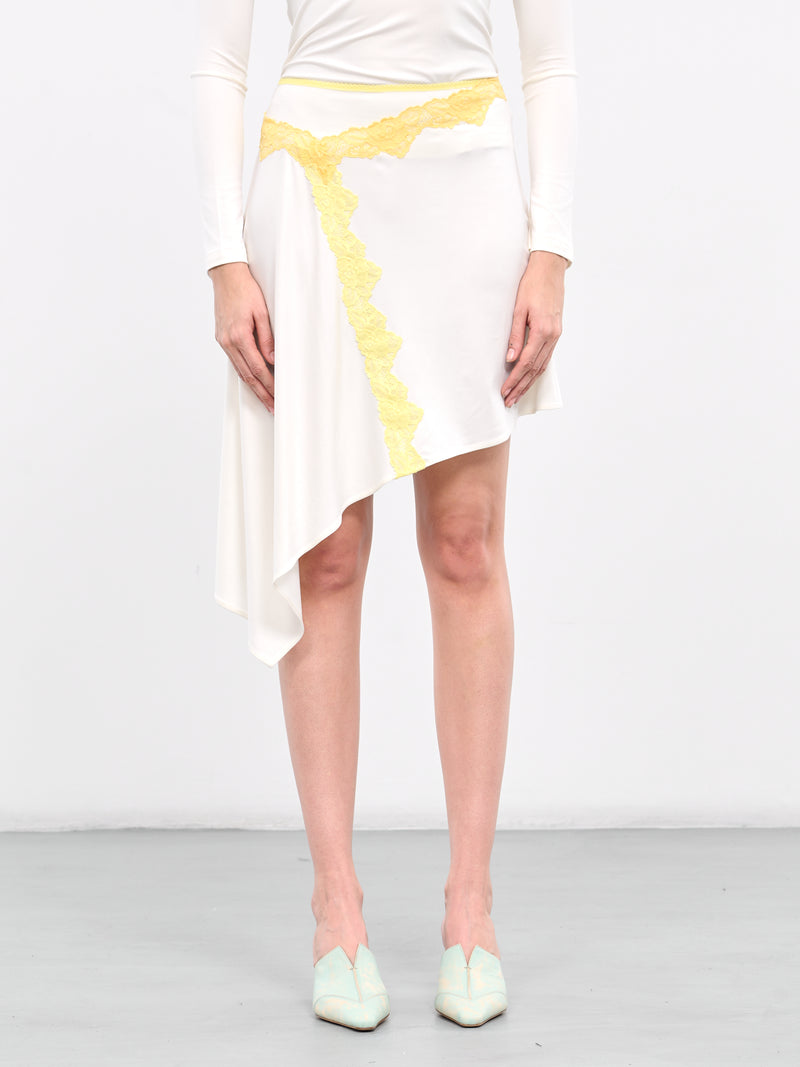 Lace Trim Asymmetric Napkin Skirt (SK003-COCO-MILK)