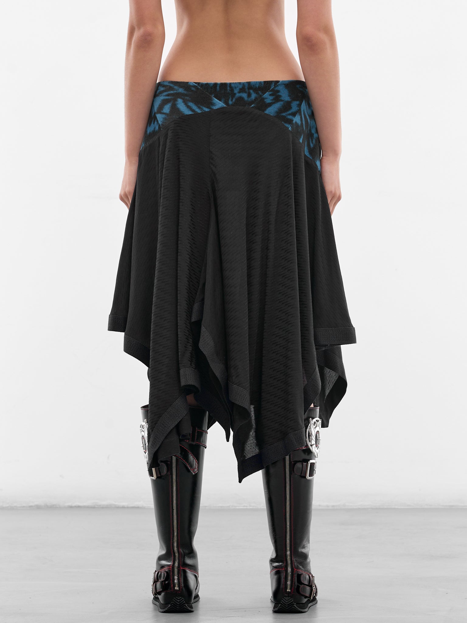 Black Klapheck Asymmetric Midi Skirt (SK01-66-NIGHT-BLACK)