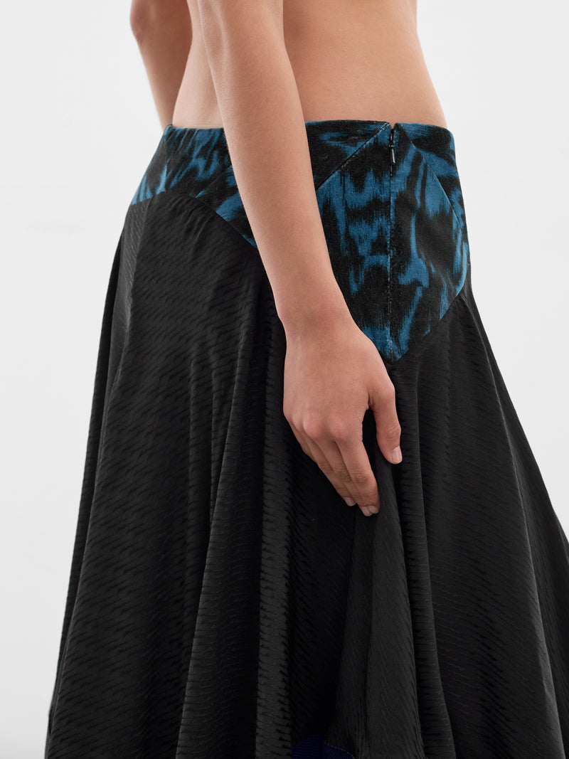 Black Klapheck Asymmetric Midi Skirt (SK01-66-NIGHT-BLACK)
