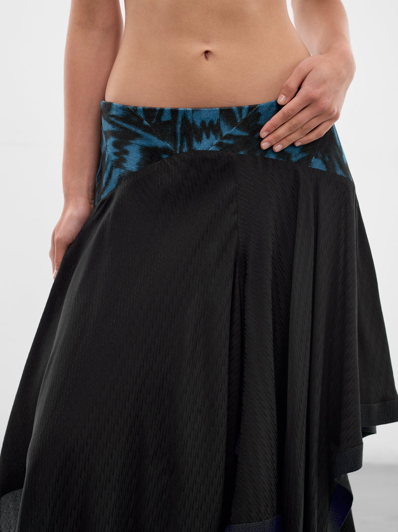 Black Klapheck Asymmetric Midi Skirt (SK01-66-NIGHT-BLACK)