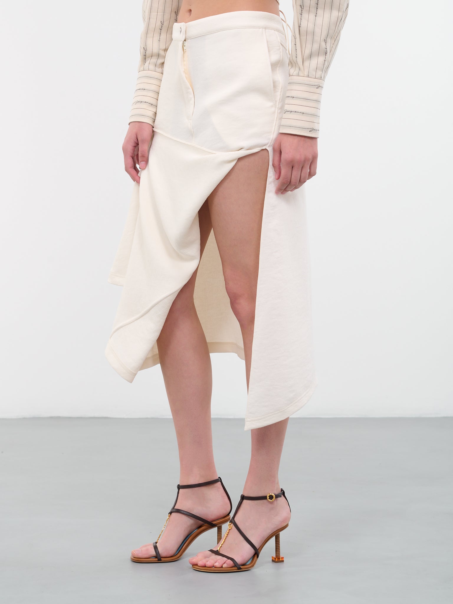 Asymmetric Draped Skirt (SK0134-PG1253-002-OFFWHITE)