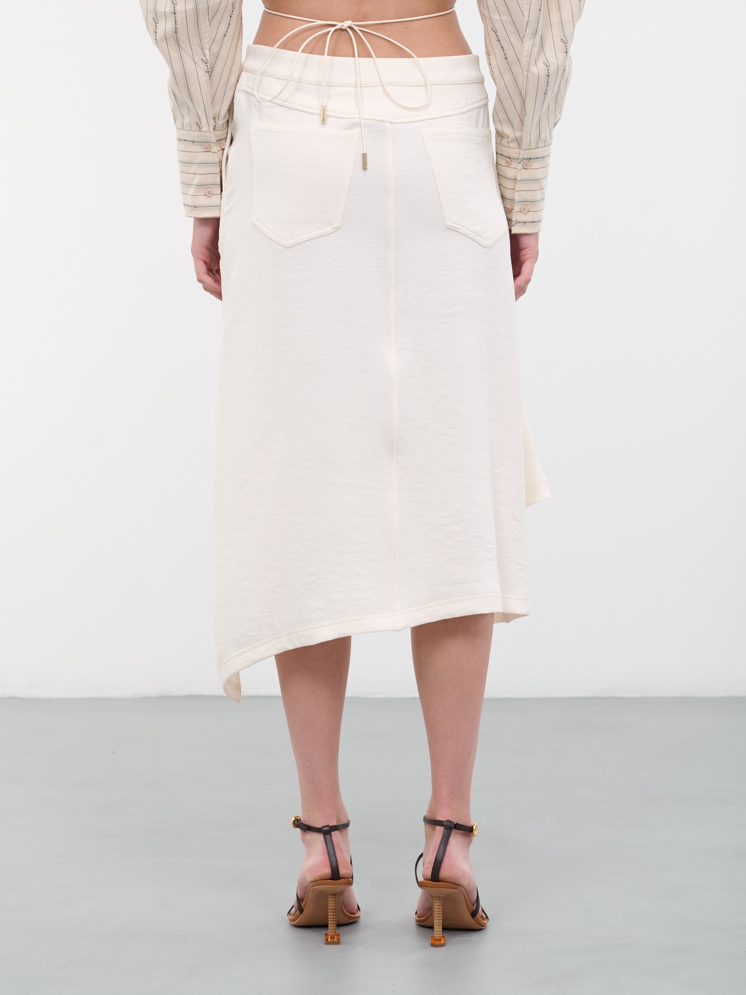 Asymmetric Draped Skirt (SK0134-PG1253-002-OFFWHITE)