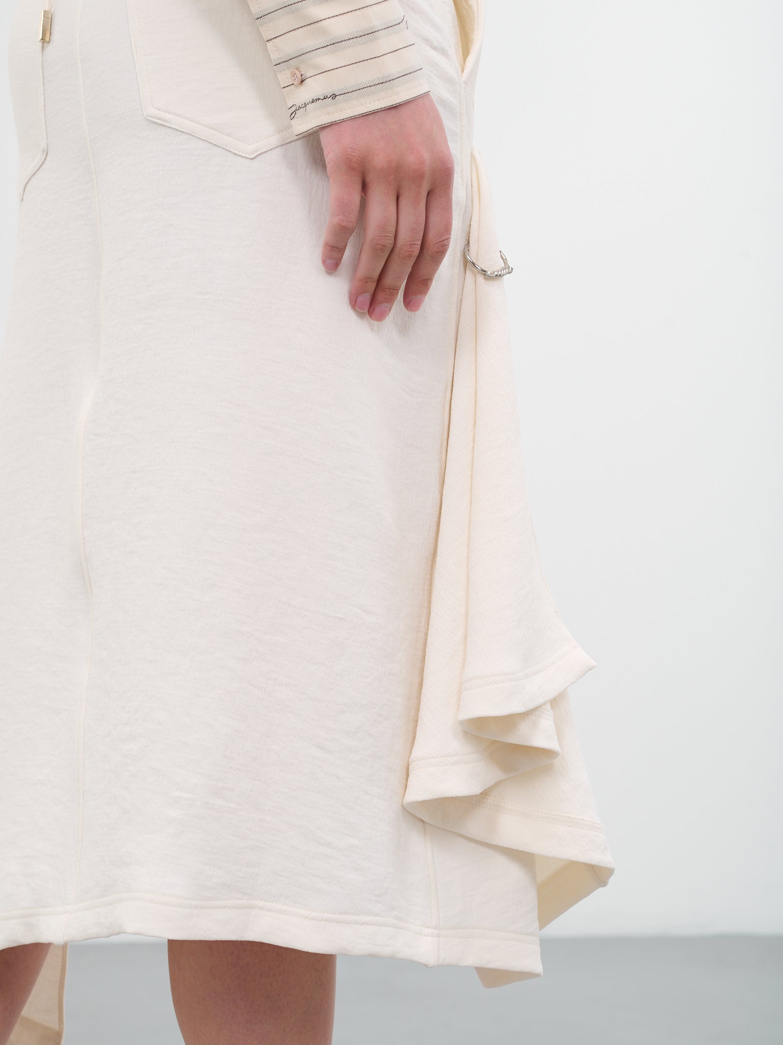 Asymmetric Draped Skirt (SK0134-PG1253-002-OFFWHITE)