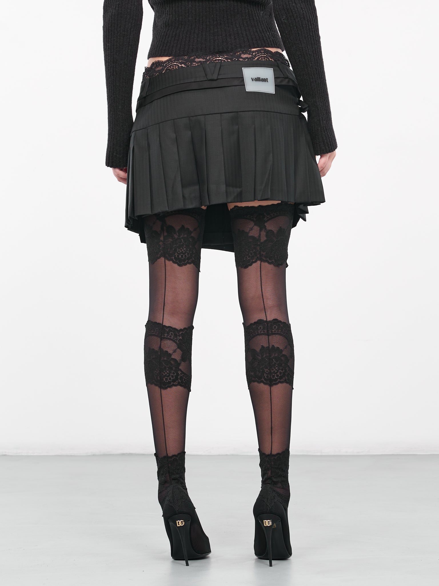 Asymmetric Pleated Mini Skirt (SK014-CAFE)