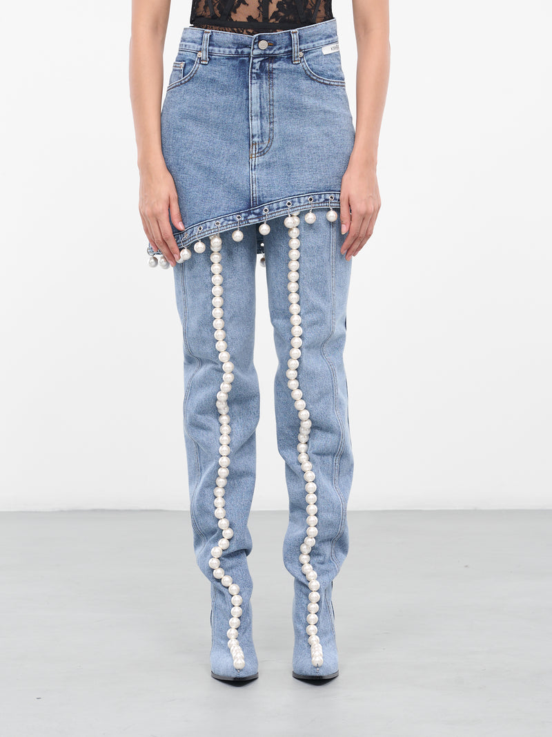 Pearl Denim Skirt (SK03-SB-SKY-BLUE)