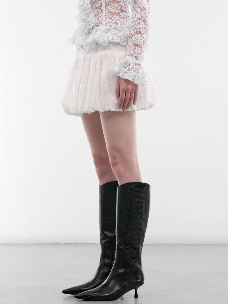 White Palais Bubble Micro Skirt (SK034-W-CO0023-WHITE)