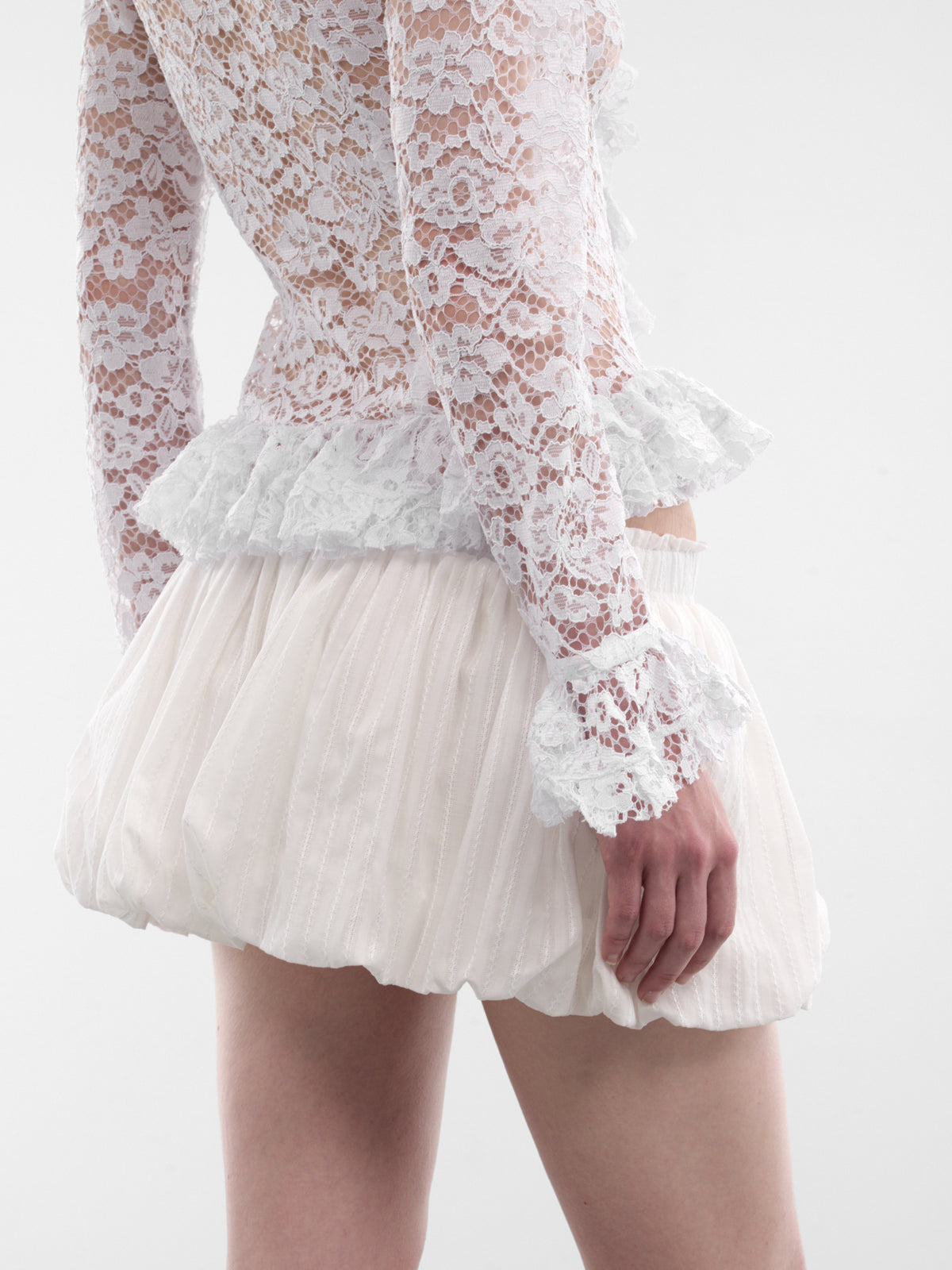 White Palais Bubble Micro Skirt (SK034-W-CO0023-WHITE)