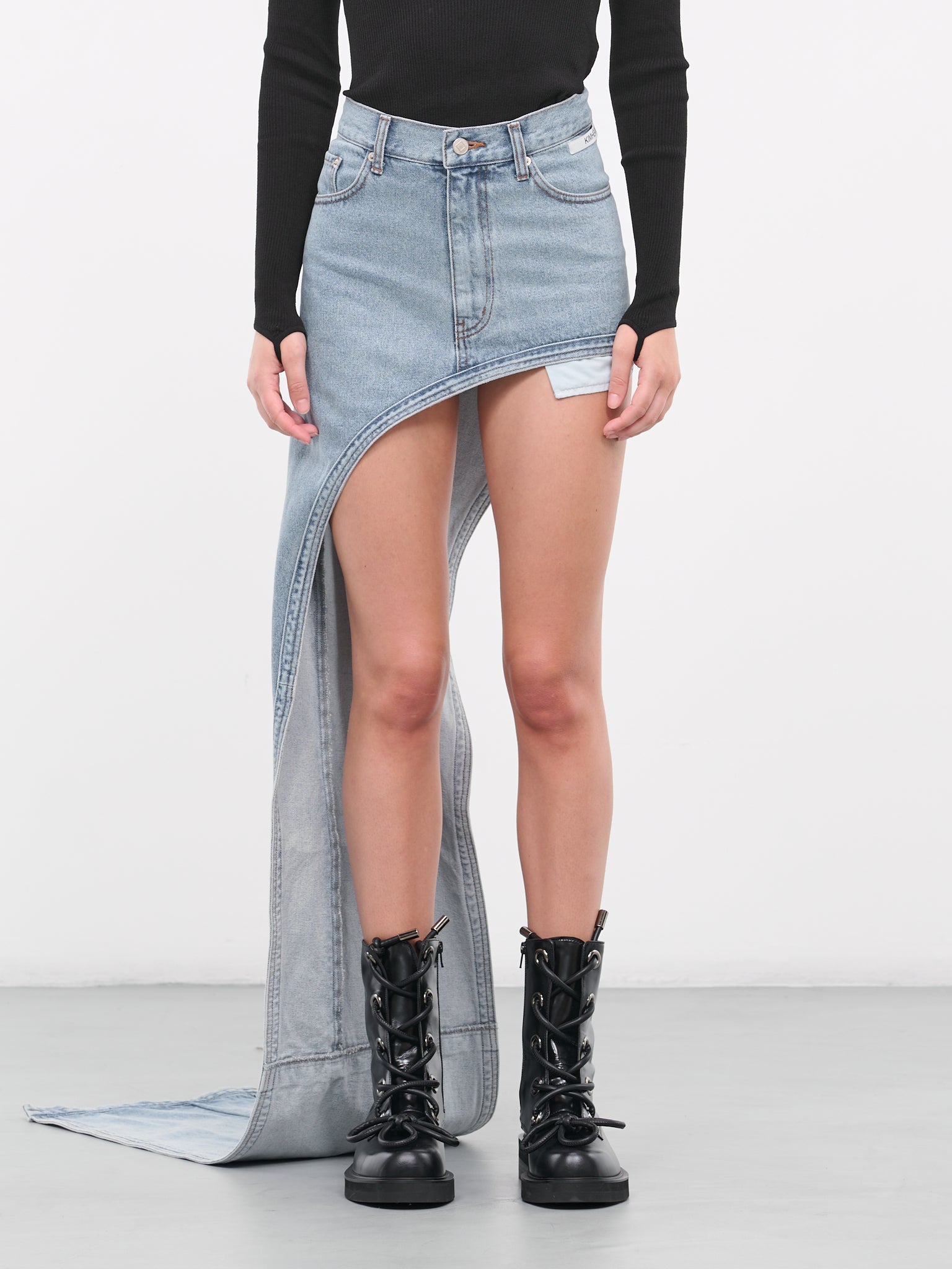 Asymmetric Denim Skirt (SK07-SB-SKY-BLUE)