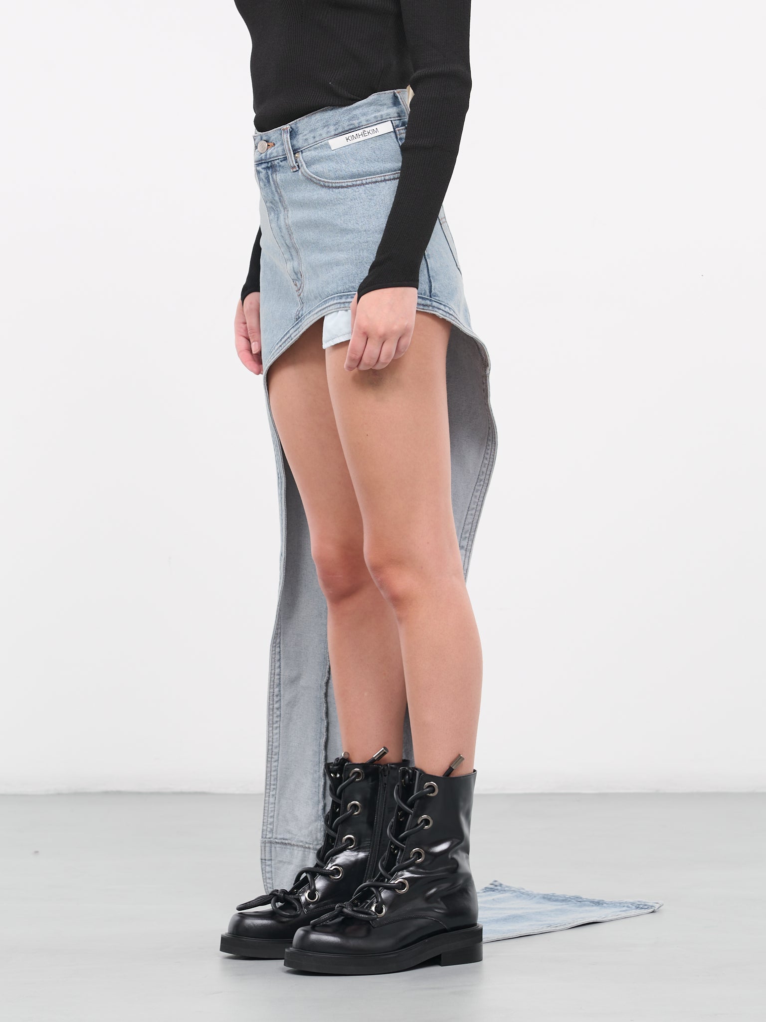 Asymmetric Denim Skirt (SK07-SB-SKY-BLUE)