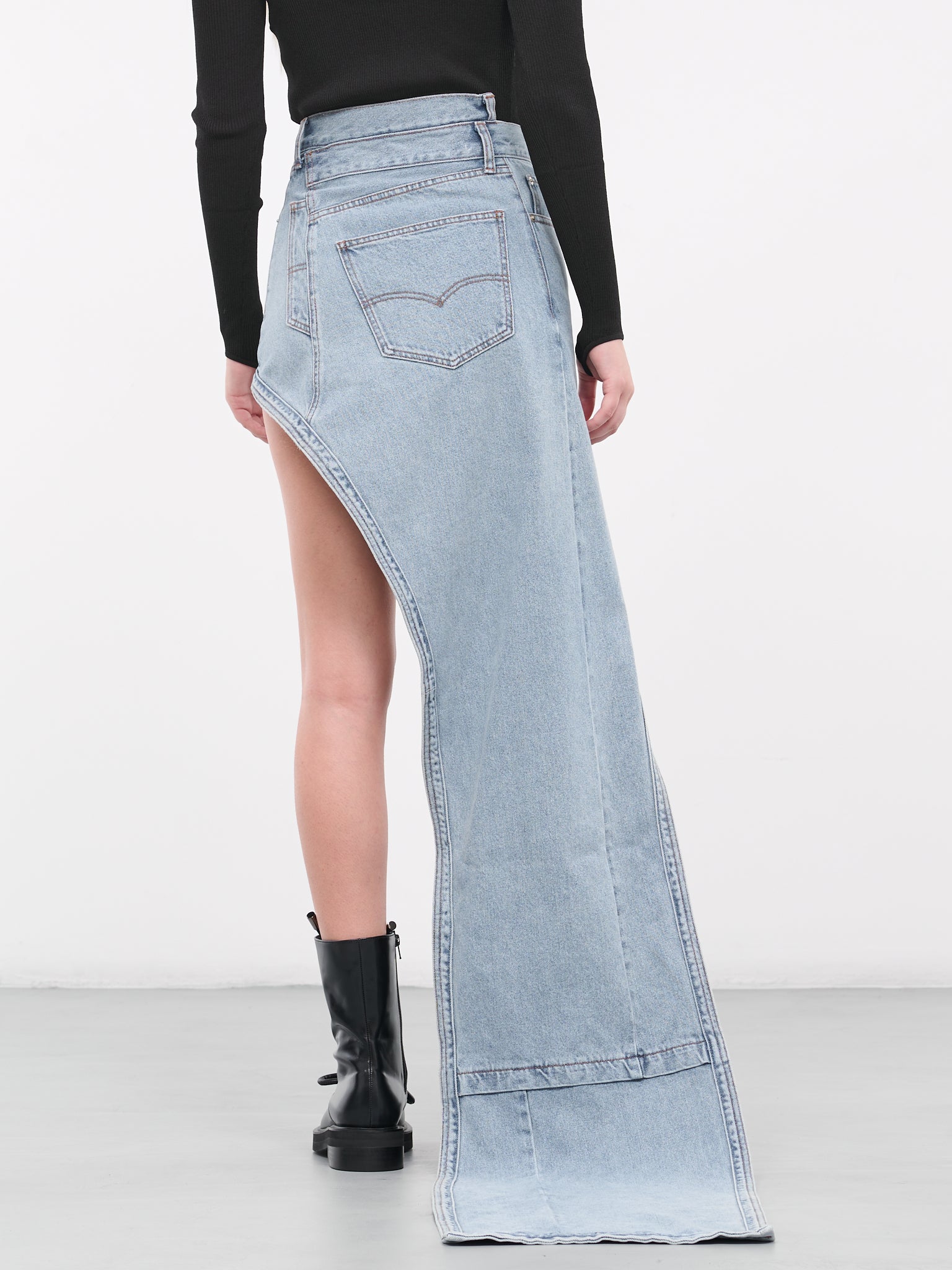 Asymmetric Denim Skirt (SK07-SB-SKY-BLUE)