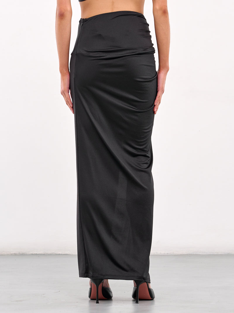 Twisted Maxi Skirt (SK07A1BL900-BLACK)