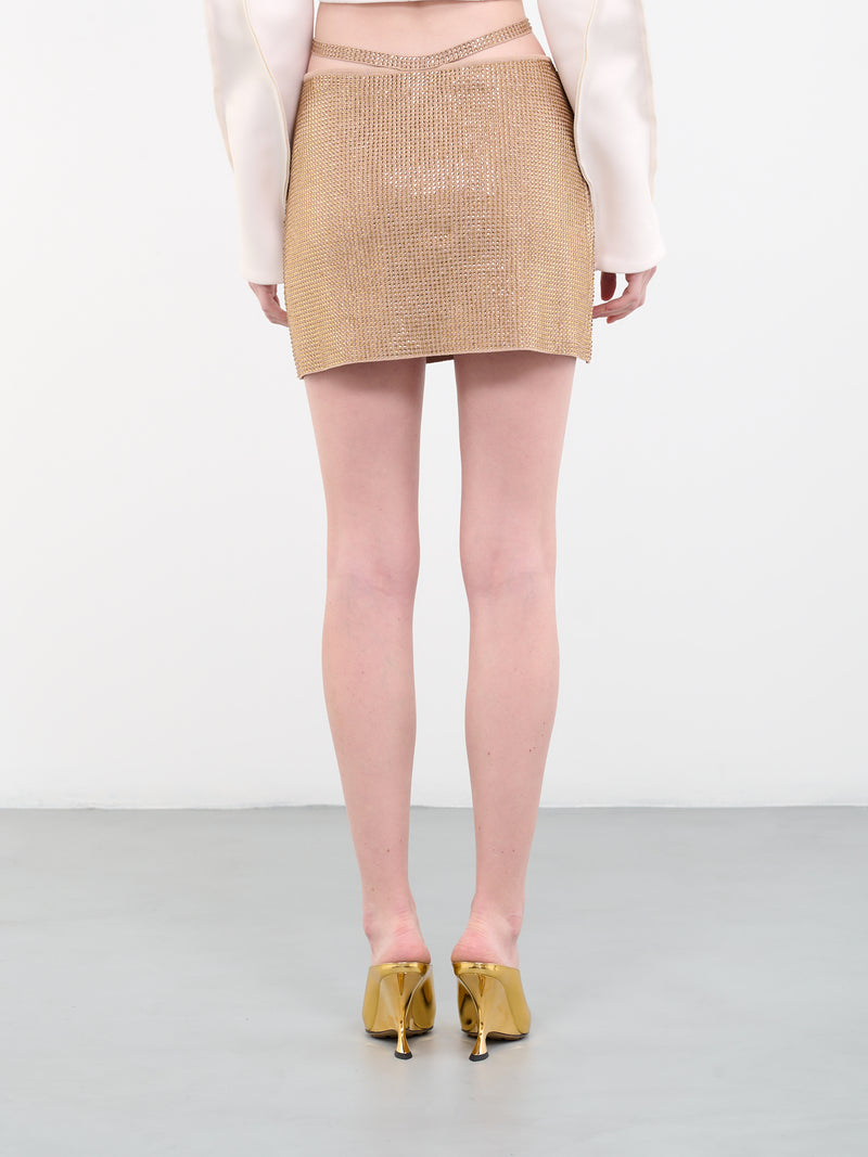 Strass Mini Skirt (SK08135268-0475-001-NUDE)