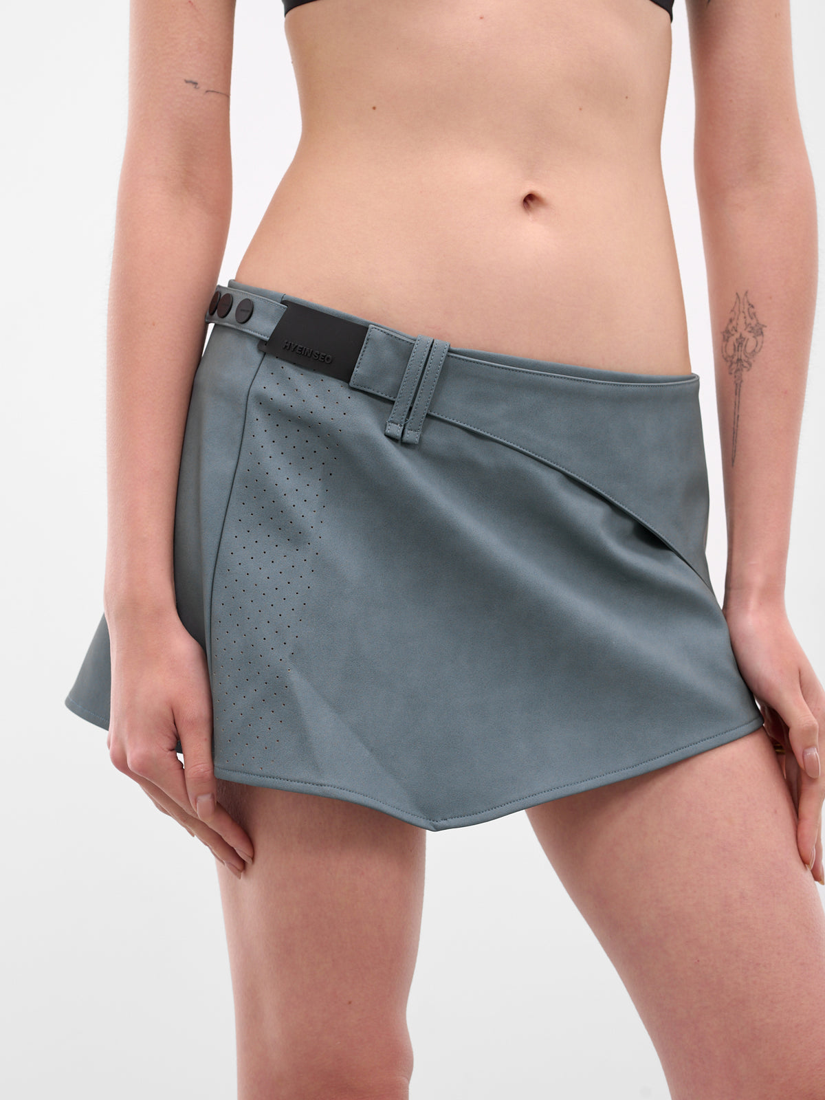 Gray Racer Wrap Mini Skirt (SK2SG-SLATE-GREY)