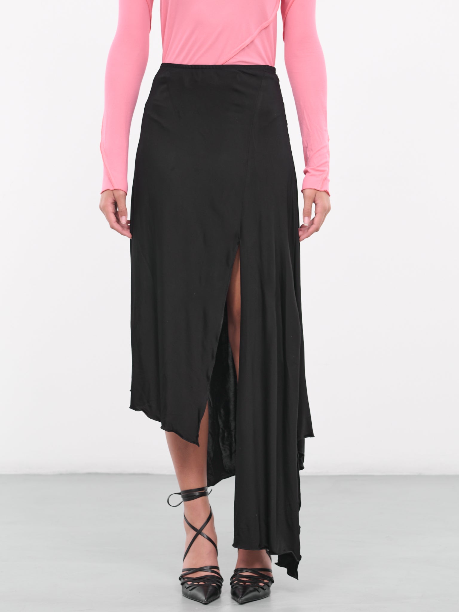 Drape Midi Skirt (SK50-1-BLACK)