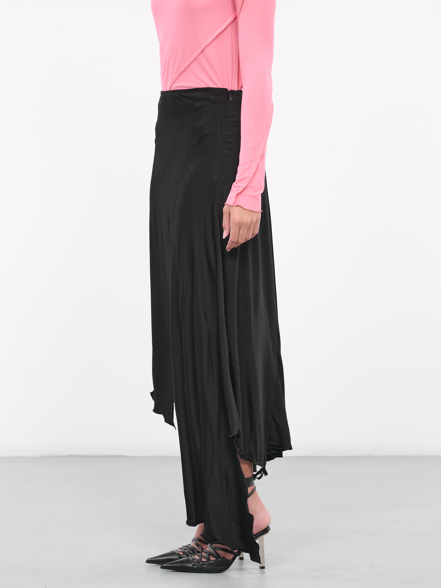 Drape Midi Skirt (SK50-1-BLACK)