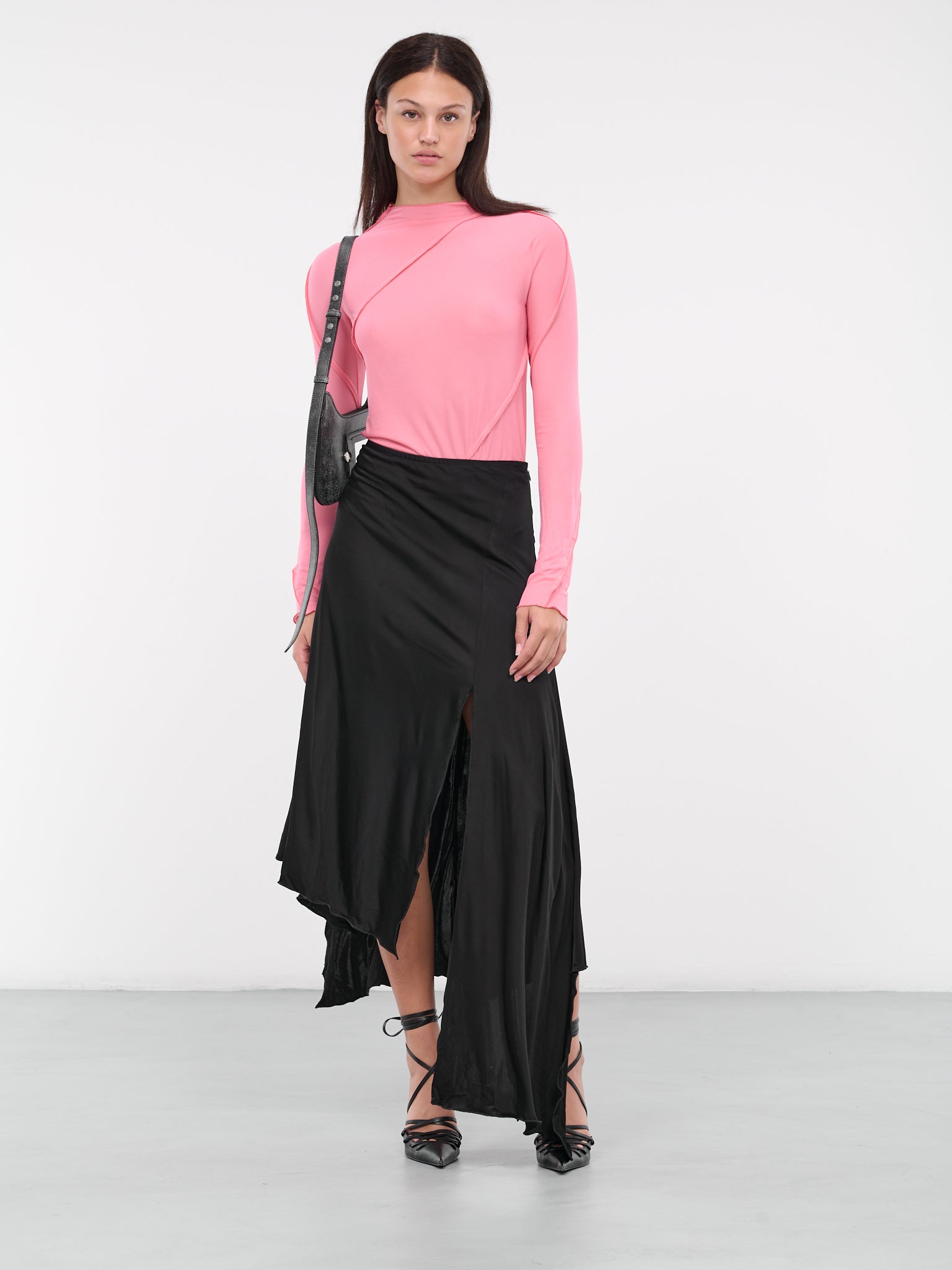 Drape Midi Skirt (SK50-1-BLACK)