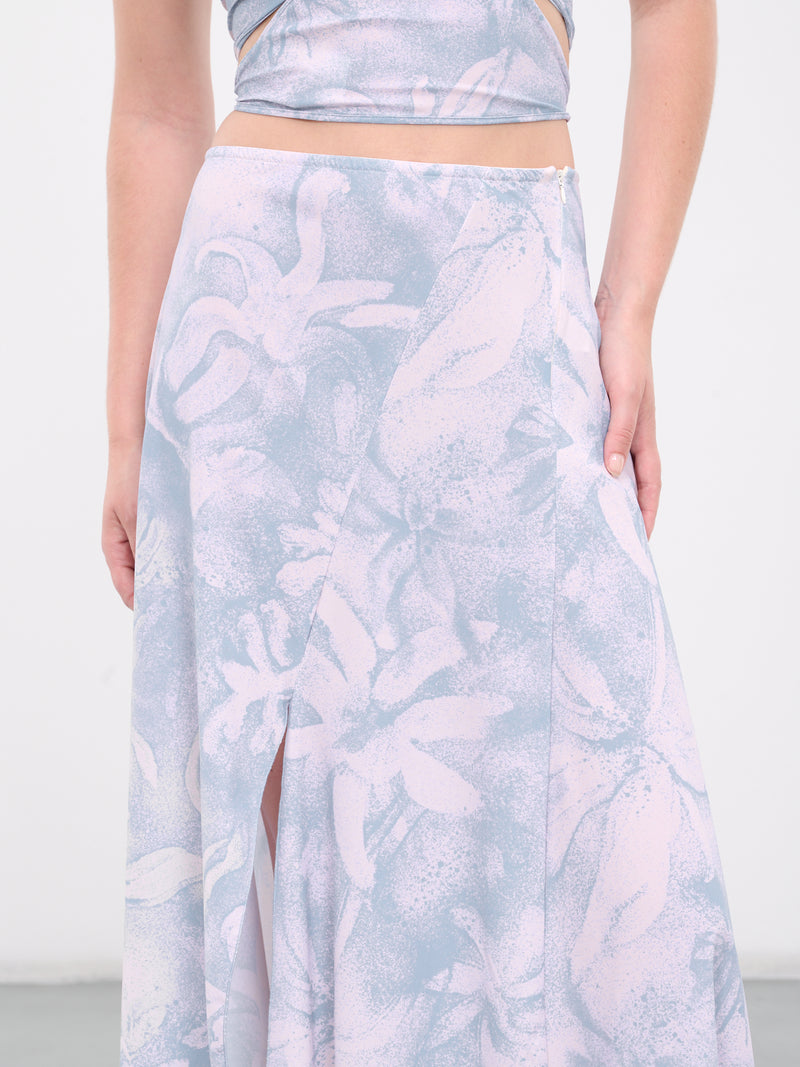 Shawl Skirt (SK50-2H-ROSA-BLUE-FLORAL-ASHES)