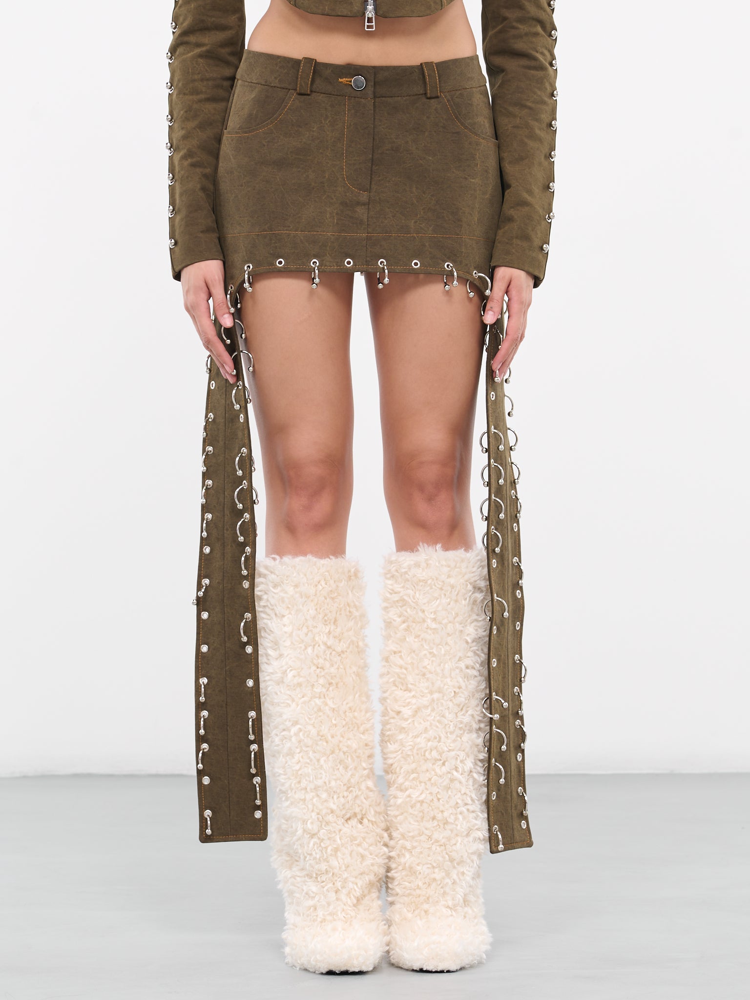 Pierced Petal Skirt (SKDMW-B08-WOOD-BROWN)