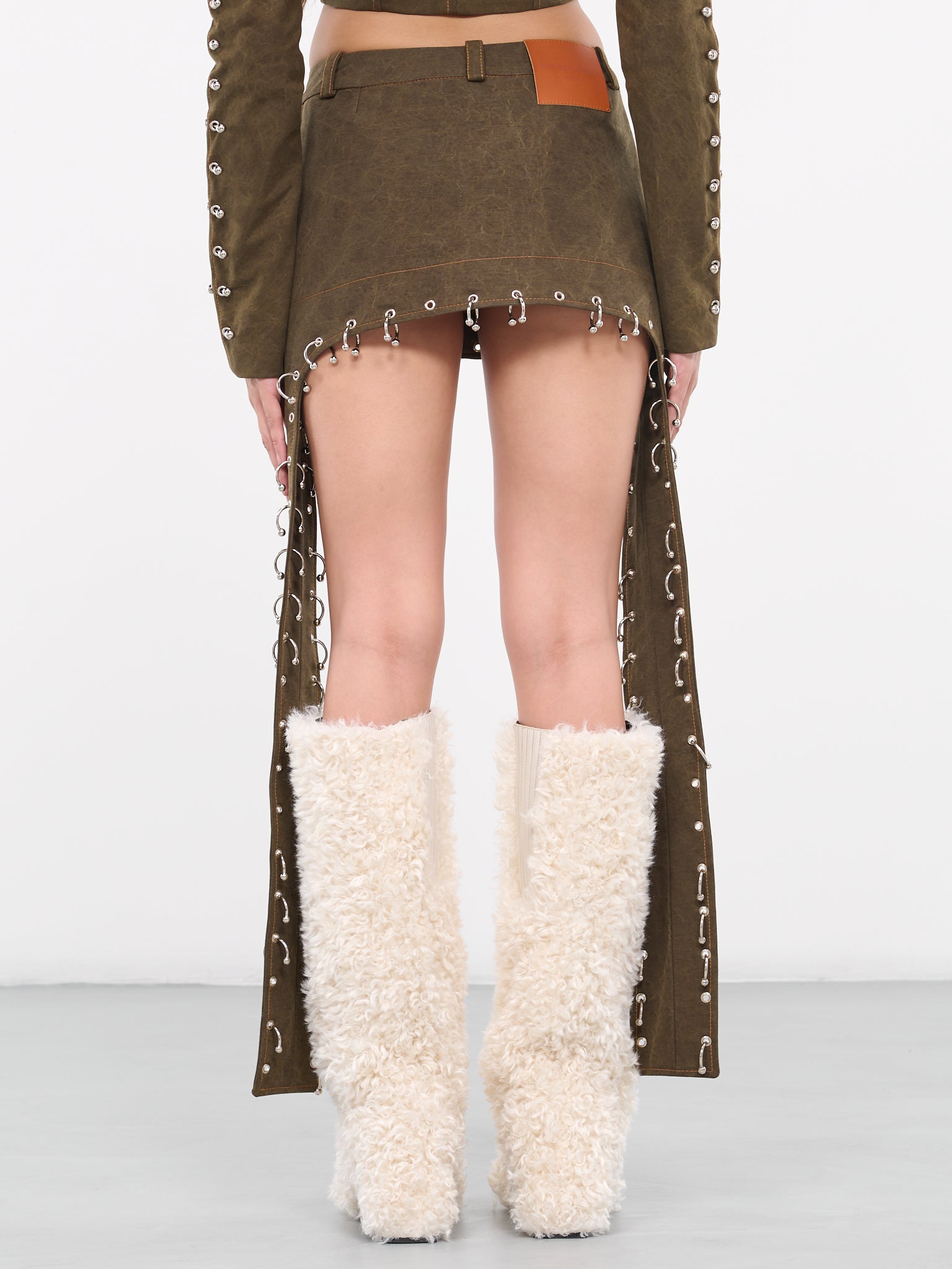 Pierced Petal Skirt (SKDMW-B08-WOOD-BROWN)