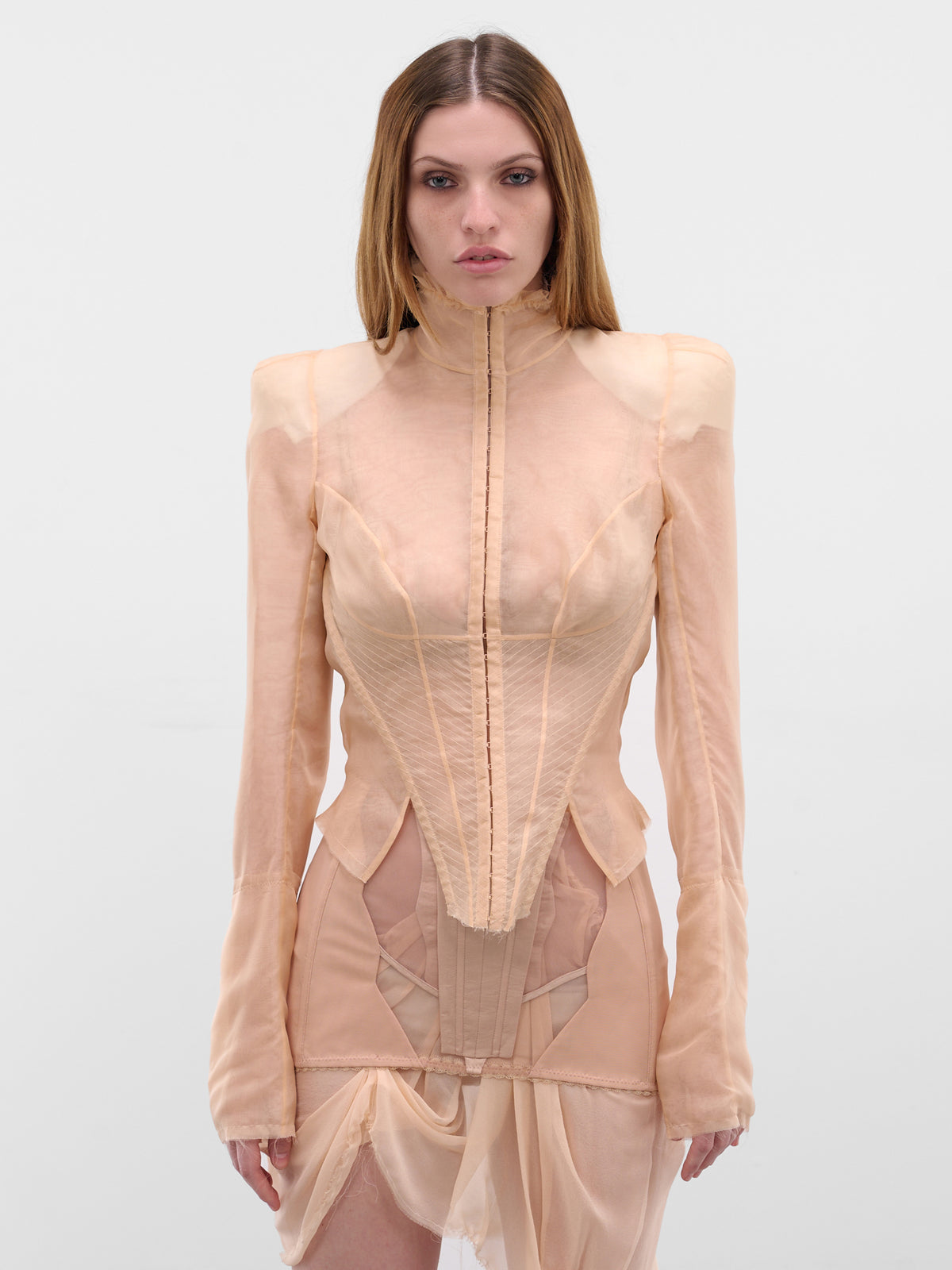 Beige Skins Crawling Tailored Jacket (SKINS-CRAWLING-JACKET-NUDE)