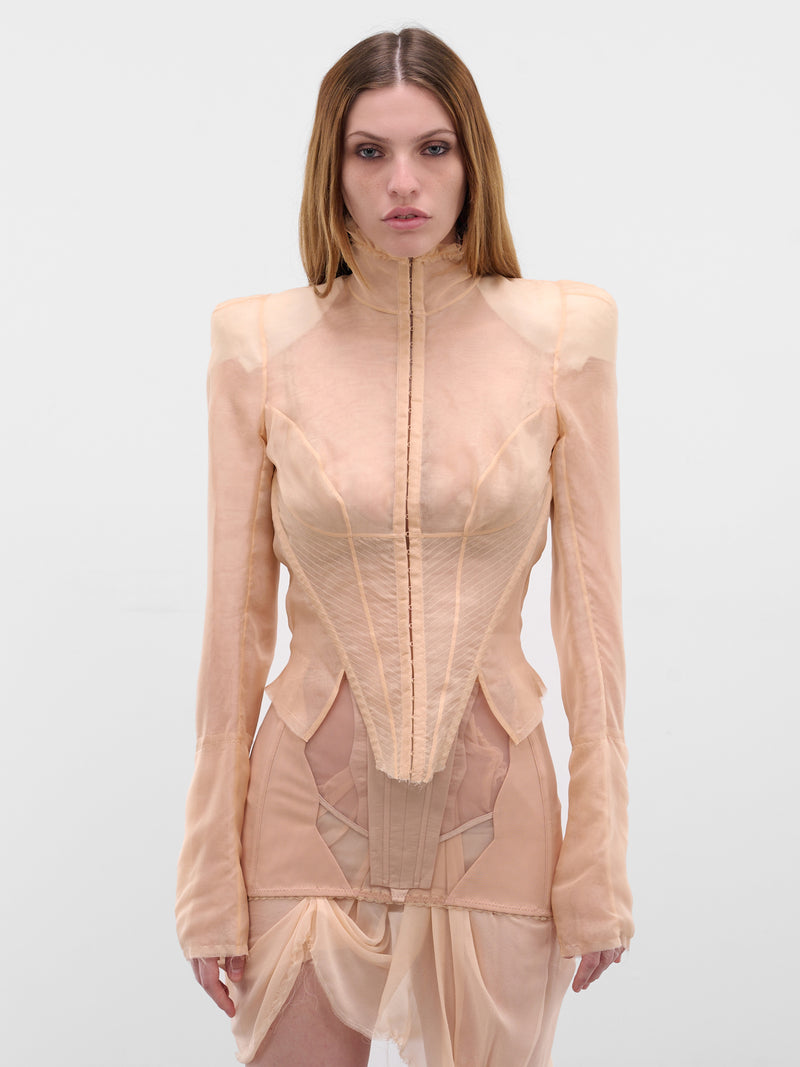 Beige Skins Crawling Tailored Jacket (SKINS-CRAWLING-JACKET-NUDE)