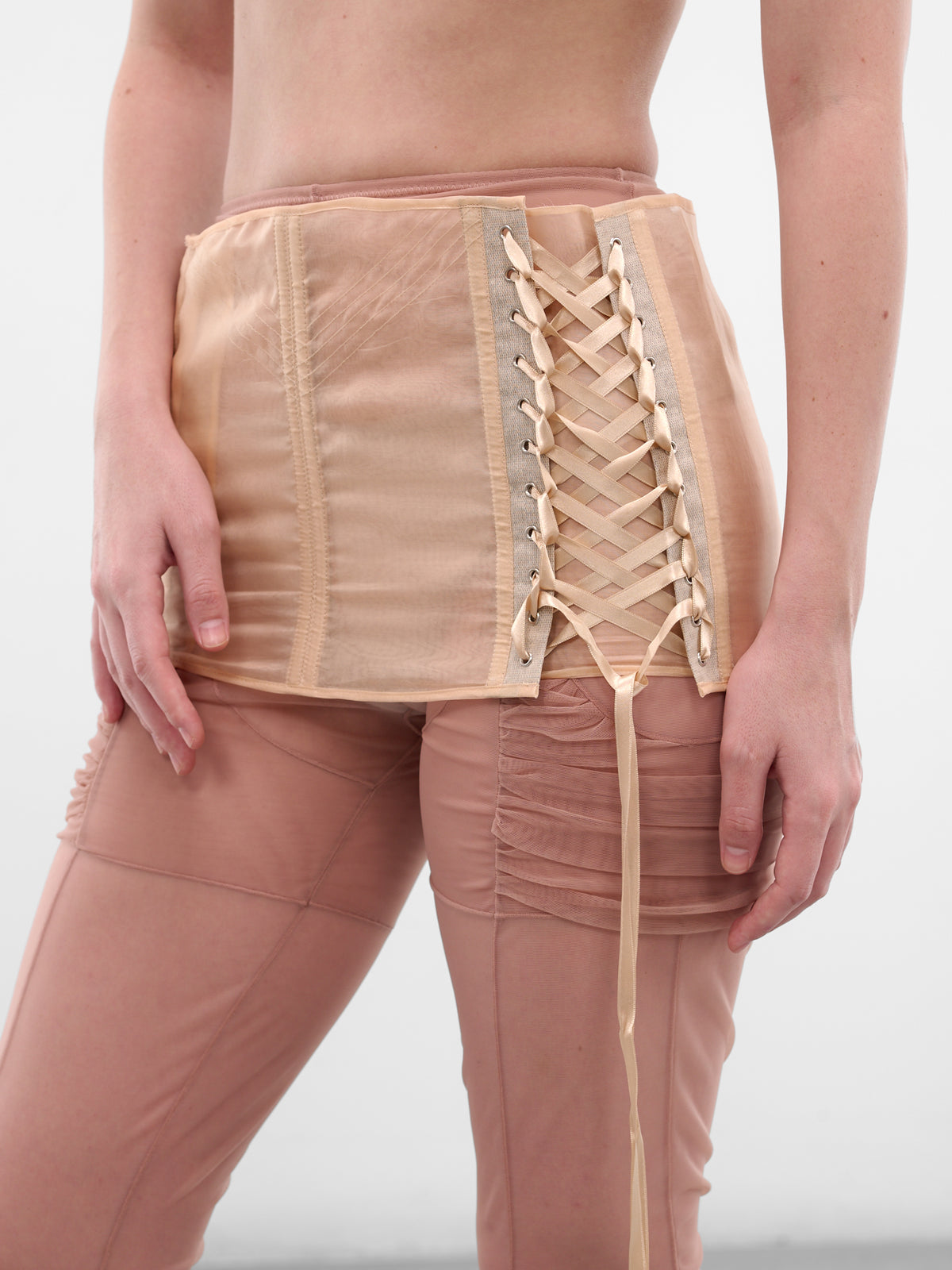 Beige Skins Crawling Mini Skirt (SKINS-CRAWLING-SKIRT-NUDE)