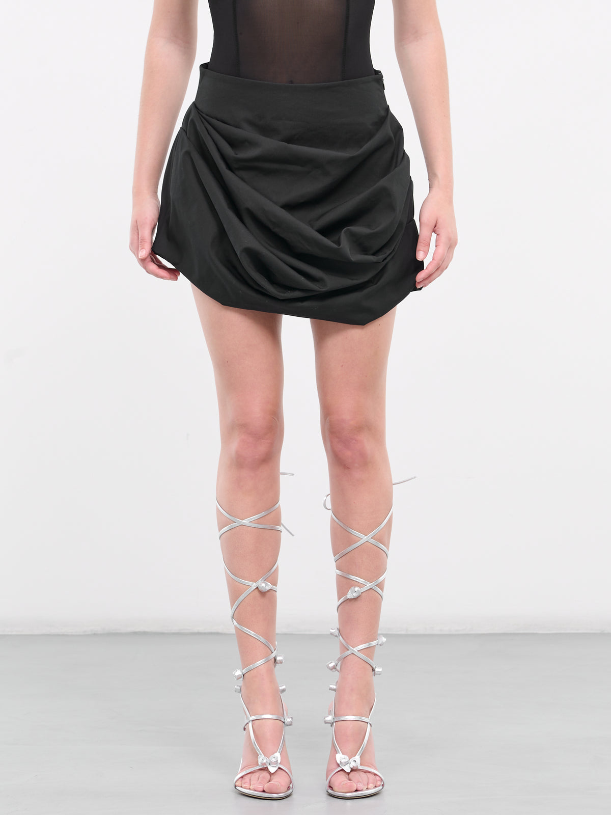 Draped Mini Skirt (SKIRT-07-BLACK)