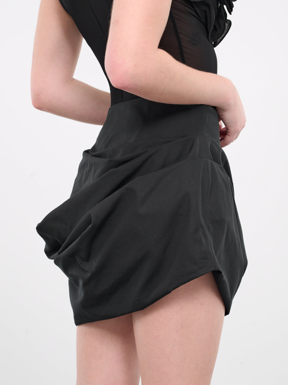 Draped Mini Skirt (SKIRT-07-BLACK)