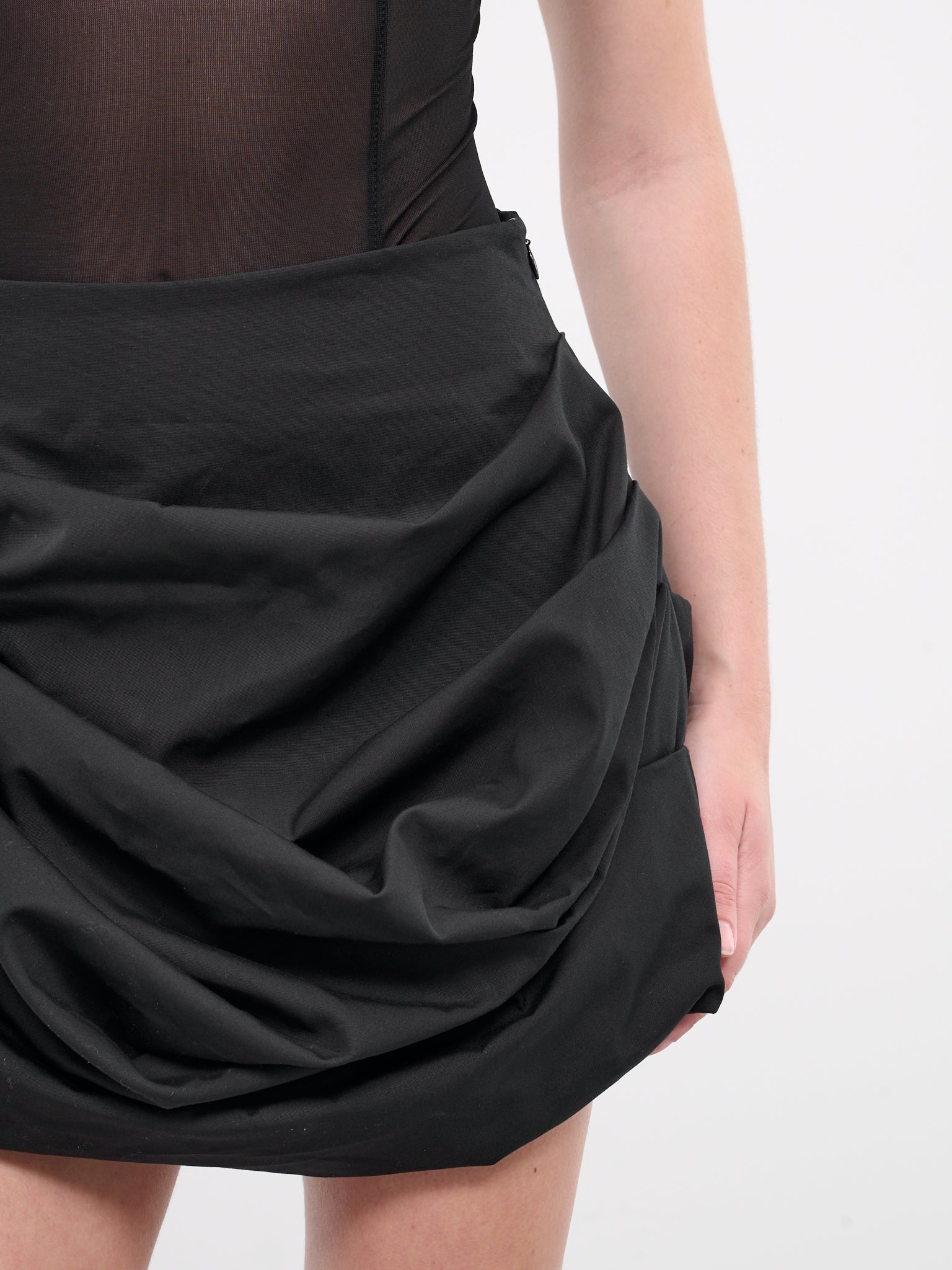 Draped Mini Skirt (SKIRT-07-BLACK)