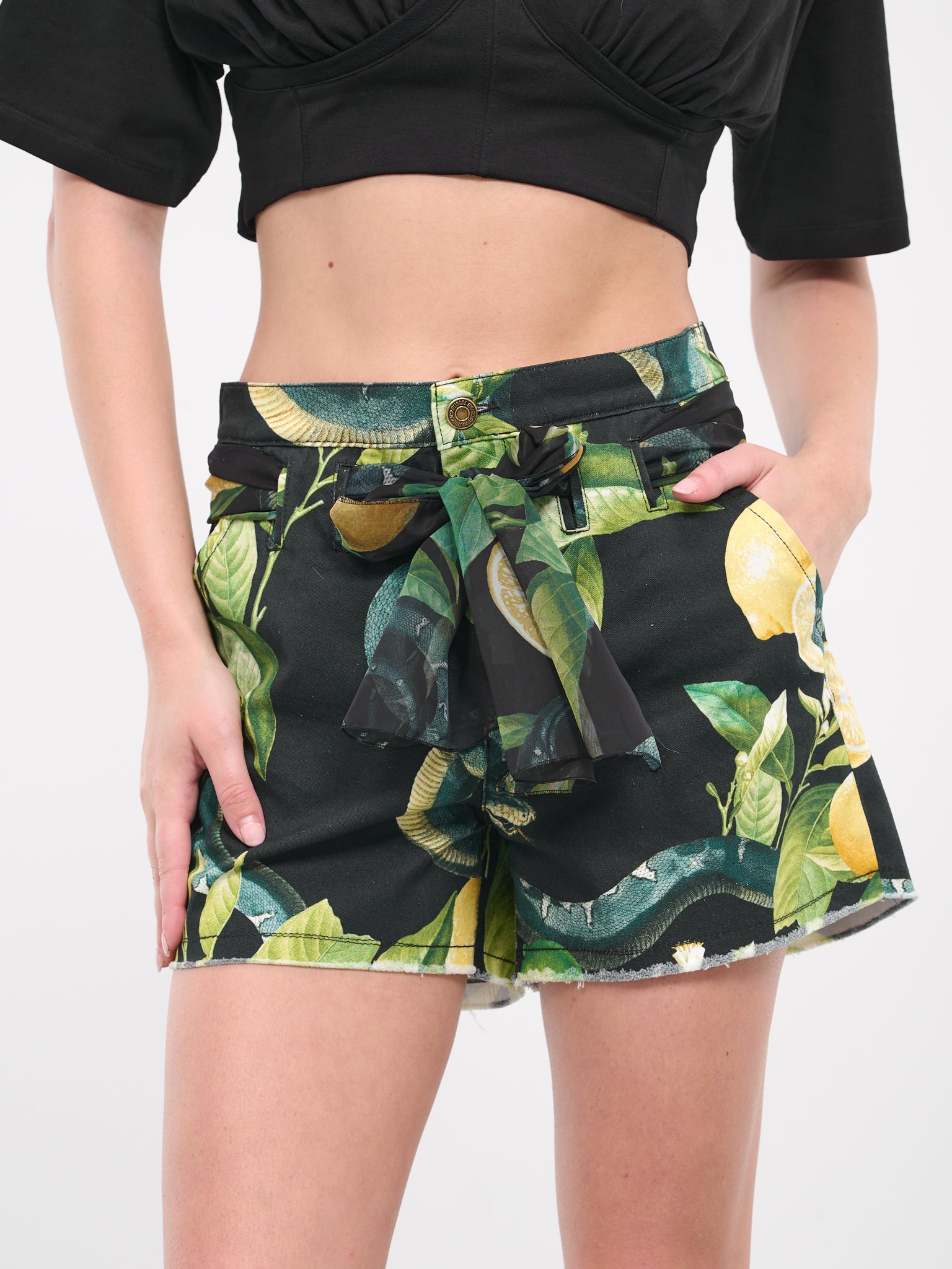 Lemon Print Shorts (SKJ208-DAI89-NERO)