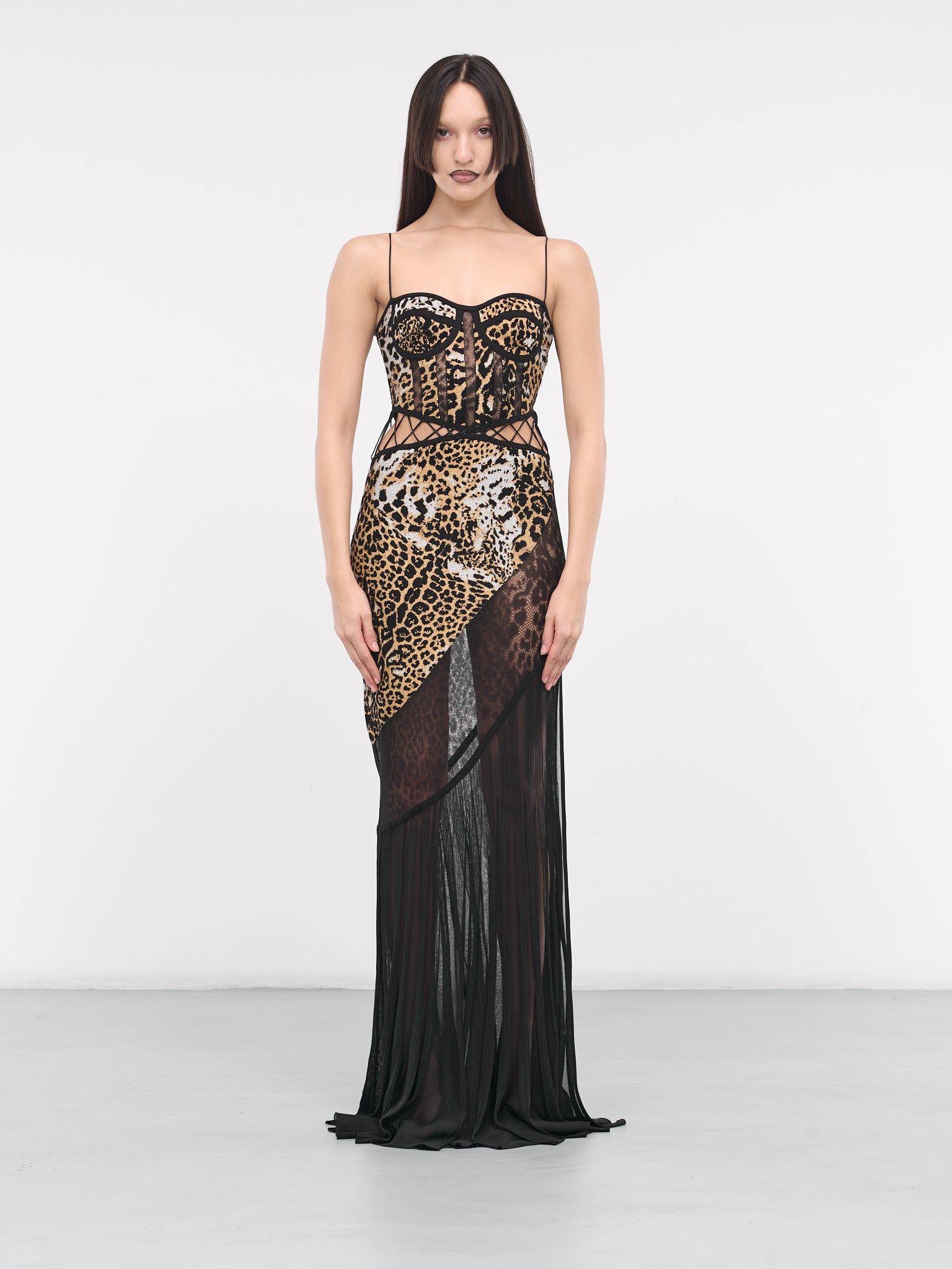 Leopard Print Sheer Gown (SKM104-MA007C-NATURAL)