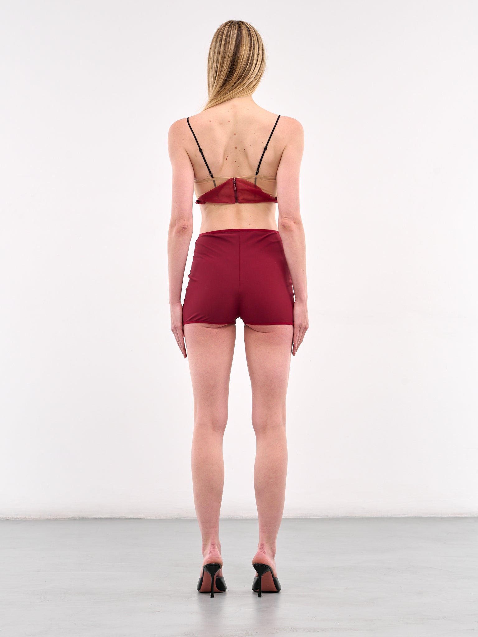 Flower Petal Playsuit (TRS074-SHOW-BLACK-BURGUNDY)