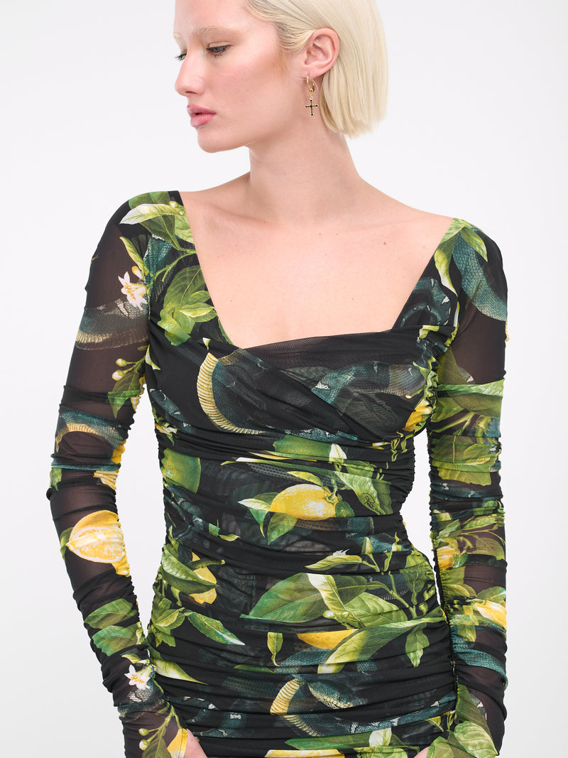 Lemon Print Dress (SKT121-6HI89-NERO)