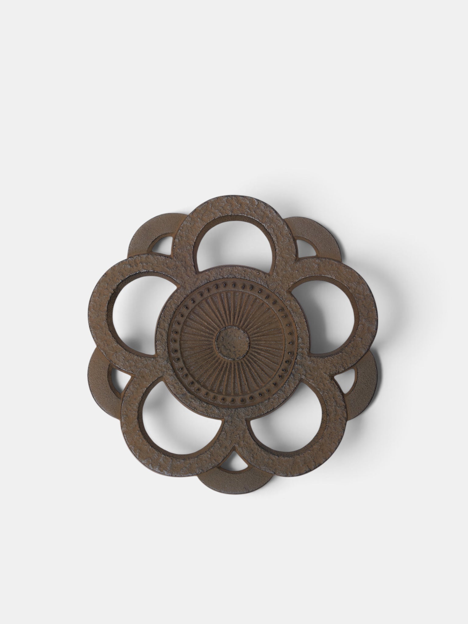 Vintage Black Circular Flower Coaster (BLACK-COASTER)