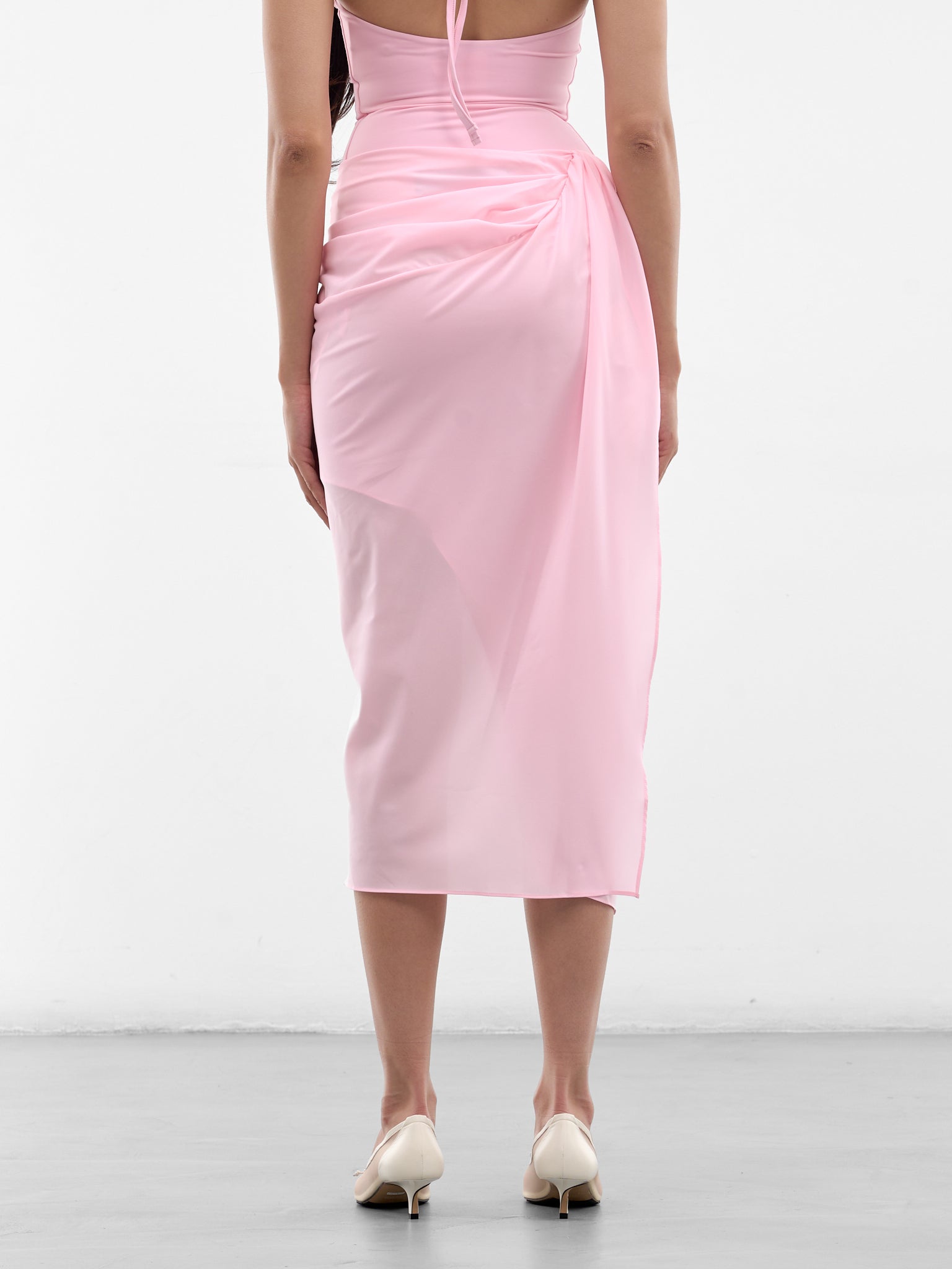 JACQUEMUS Pink Midi Skirt | H.Lorenzo - back