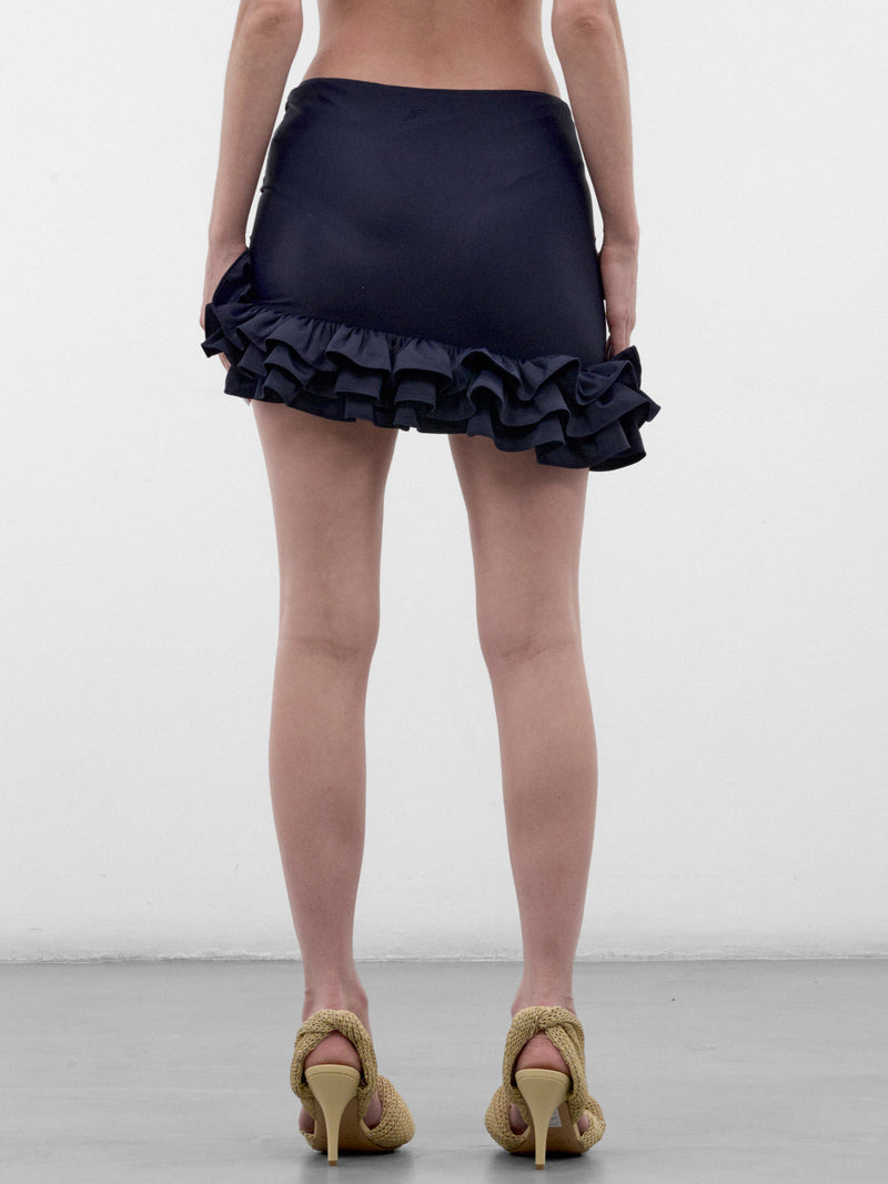 Navy Playa Ruffled Mini Skirt (SKW00680AJ00287-NAVY)
