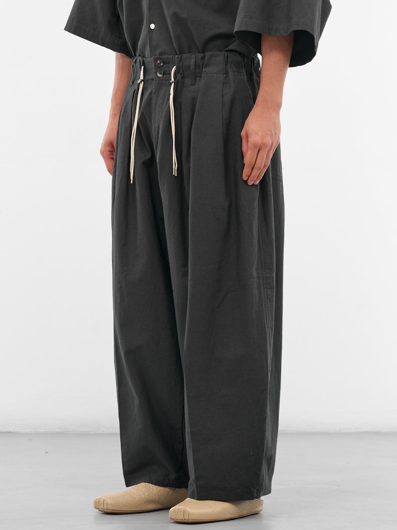 Black Satin Wide Leg Trousers (SL25SS-CLCL-CH-SATIN-BLACK)