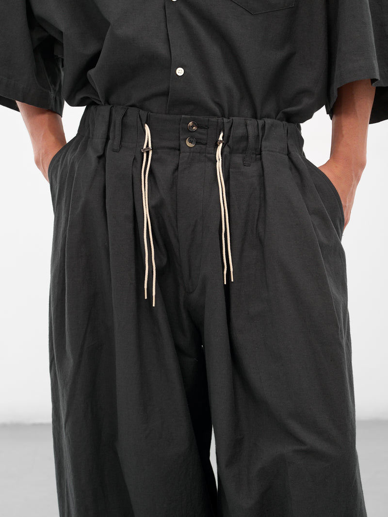 Black Satin Wide Leg Trousers (SL25SS-CLCL-CH-SATIN-BLACK)