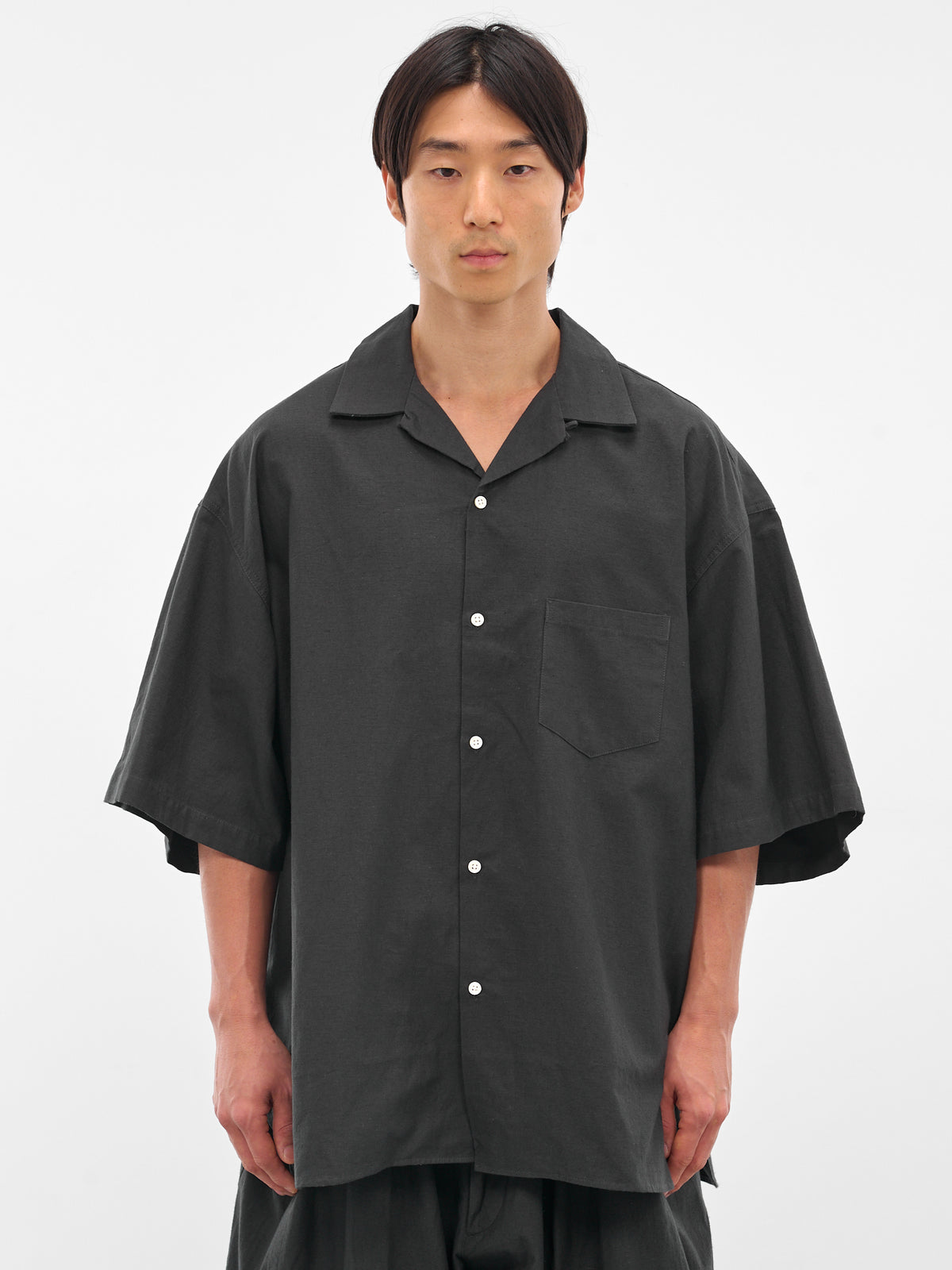 Black Satin Short Sleeve Shirt (SL25SS-OCSHSSCL-CH-SATIN-BLACK)