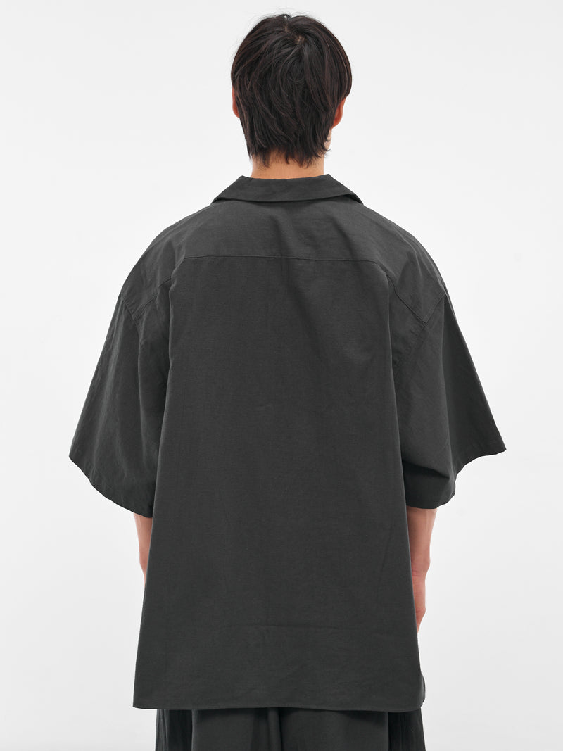 Black Satin Short Sleeve Shirt (SL25SS-OCSHSSCL-CH-SATIN-BLACK)