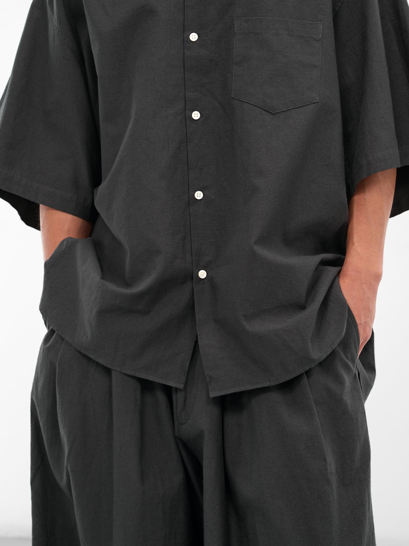Black Satin Short Sleeve Shirt (SL25SS-OCSHSSCL-CH-SATIN-BLACK)