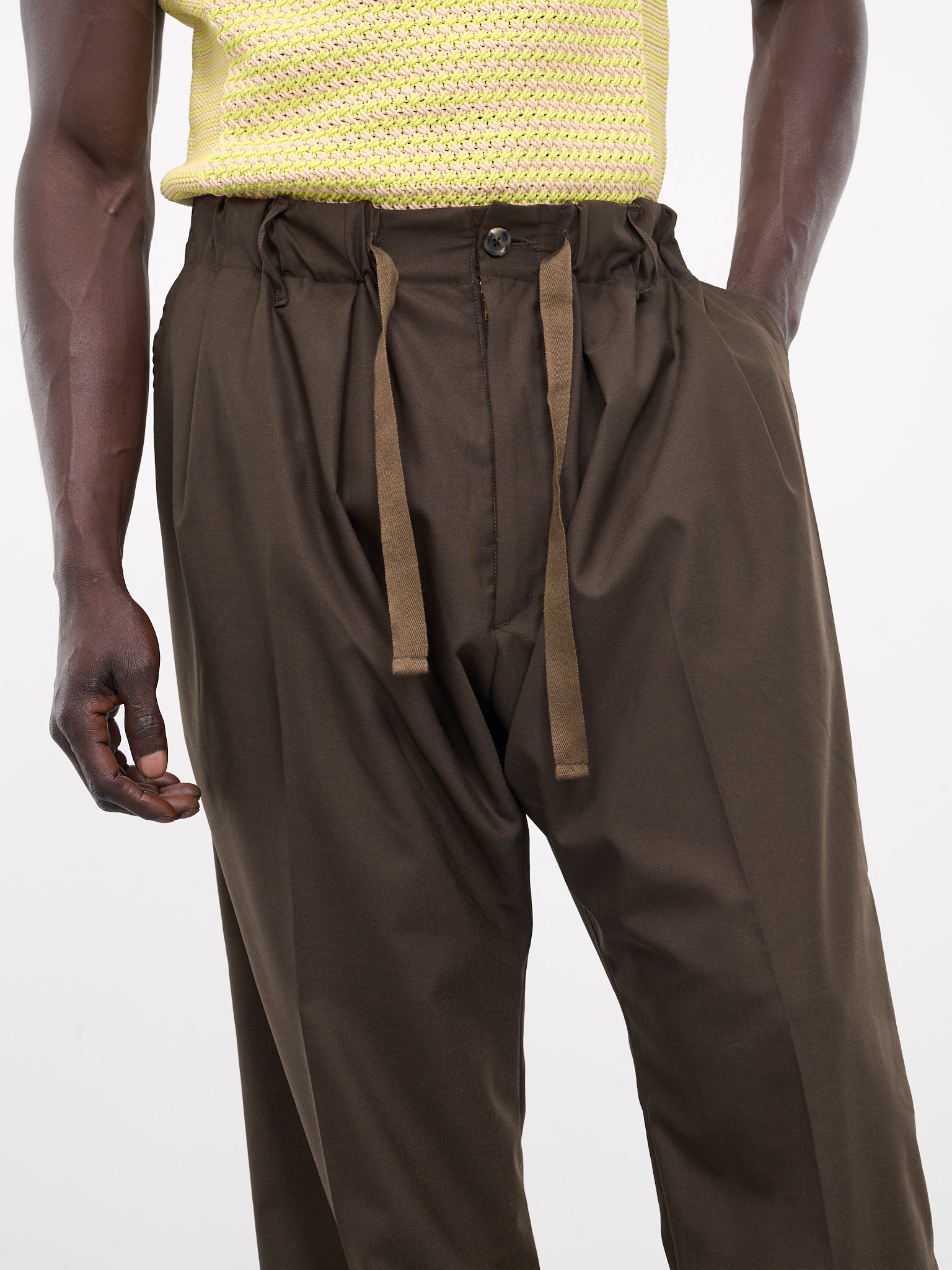 Elasticated Trousers (SLEC-BTTW-BRW-BROWN)