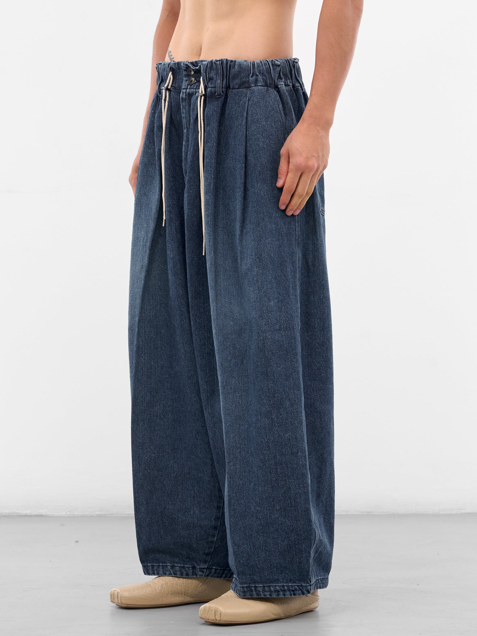 Blue Denim Wide Leg Trousers (SLEC-CPOD-DWWH-BLUE)