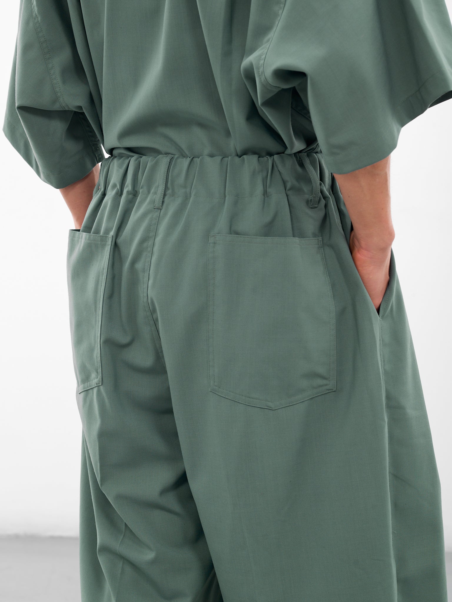 Green Elastic Baggy Shorts (SLEC-CPS-GR-GREEN)