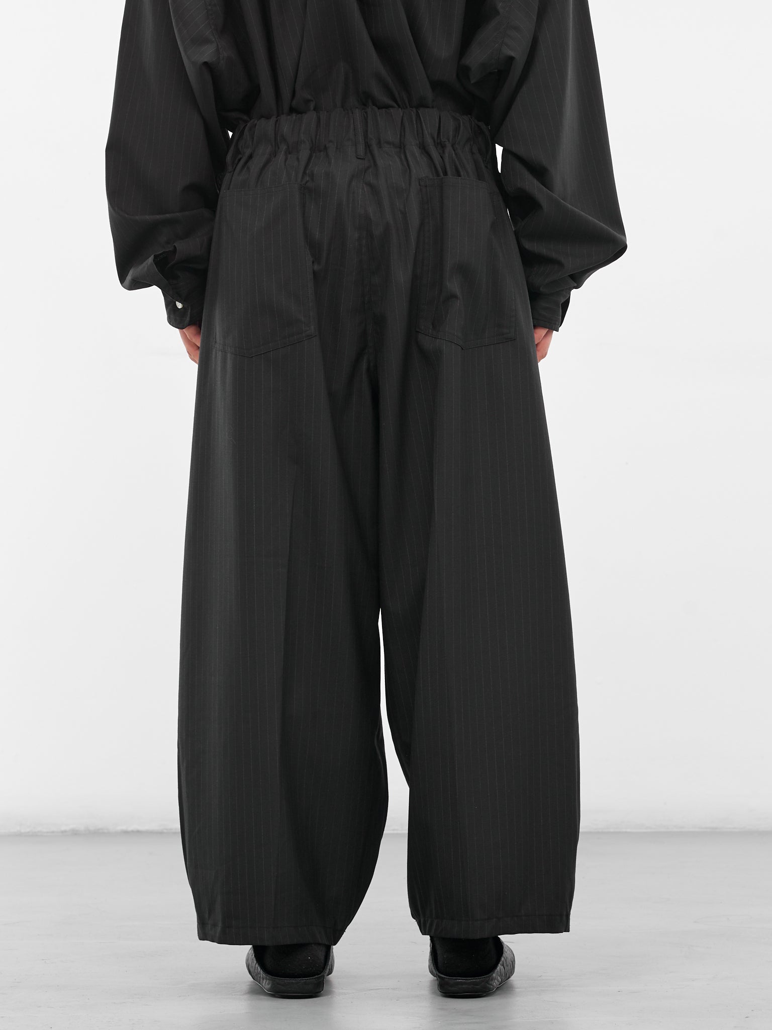 Black Pinstripe Baggy Wide Trousers (SLEC-CPSTP-BL-BLACK)
