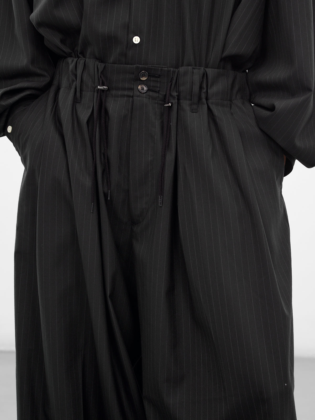 Black Pinstripe Baggy Wide Trousers (SLEC-CPSTP-BL-BLACK)