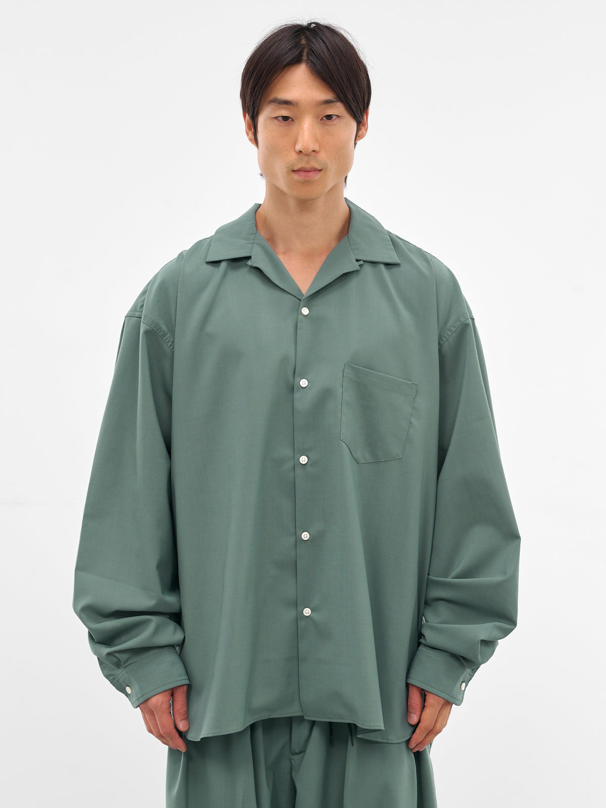 Green Oversized Long Sleeve Shirt (SLEC-OCSH-GR-GREEN)