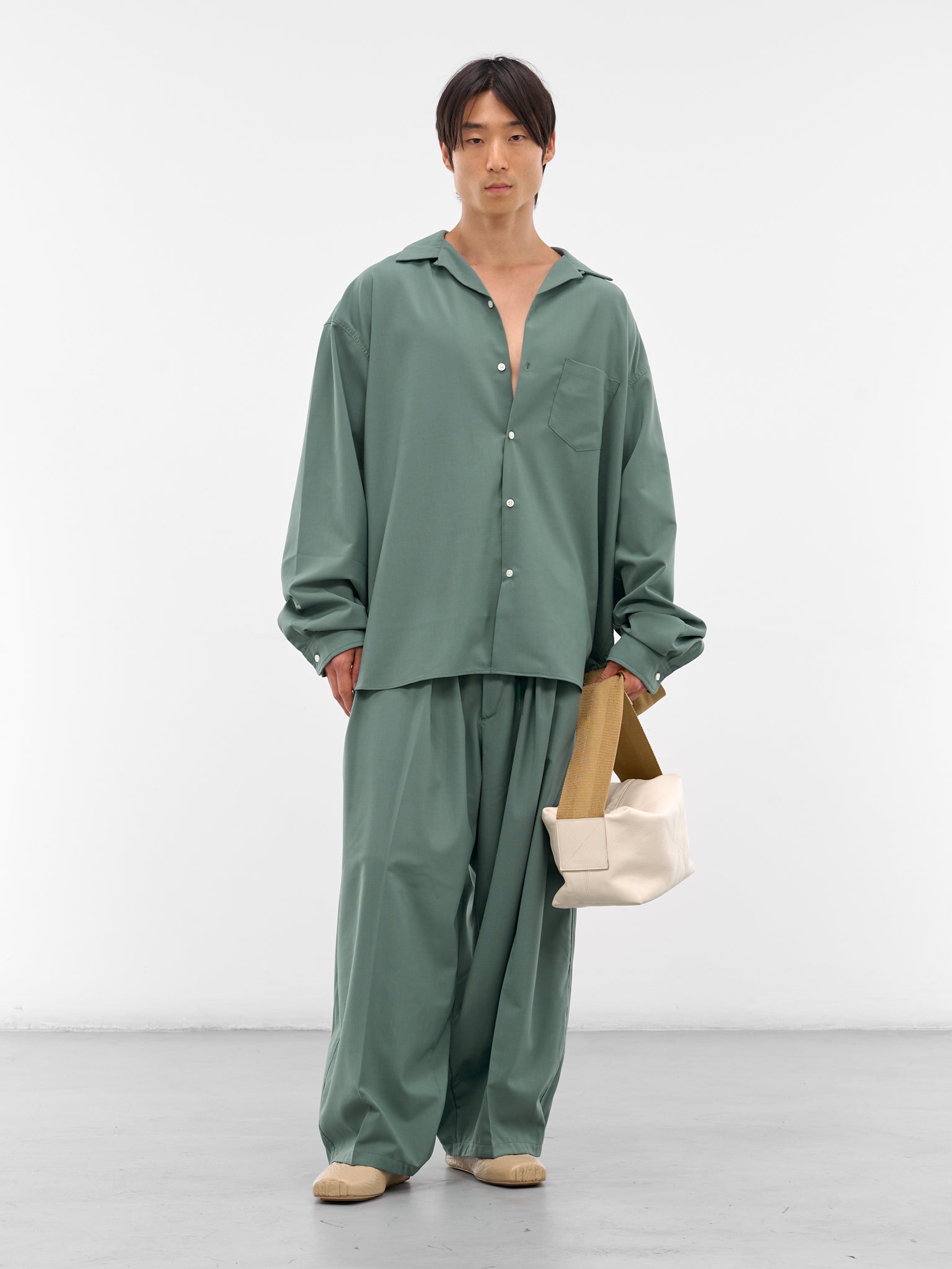 Green Oversized Long Sleeve Shirt (SLEC-OCSH-GR-GREEN)