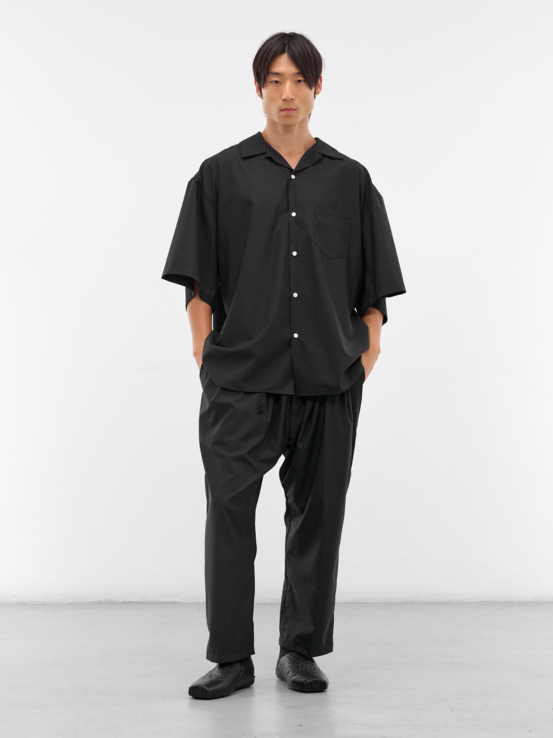 Black Oversized Short Sleeve Shirt (SLEC-OCSHSS-BL-BLACK)